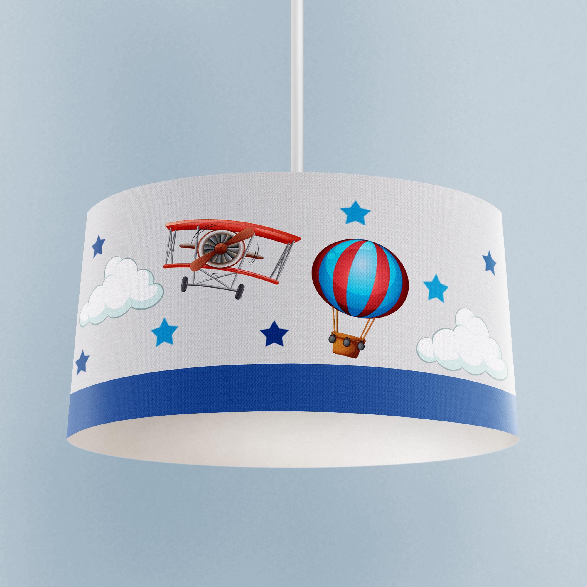 MEKTA%20HOME%20BEBEK%20VE%20ÇOCUK%20ODASI%20Uçak%20ve%20Uçan%20Balon%20Desenli%20Avize