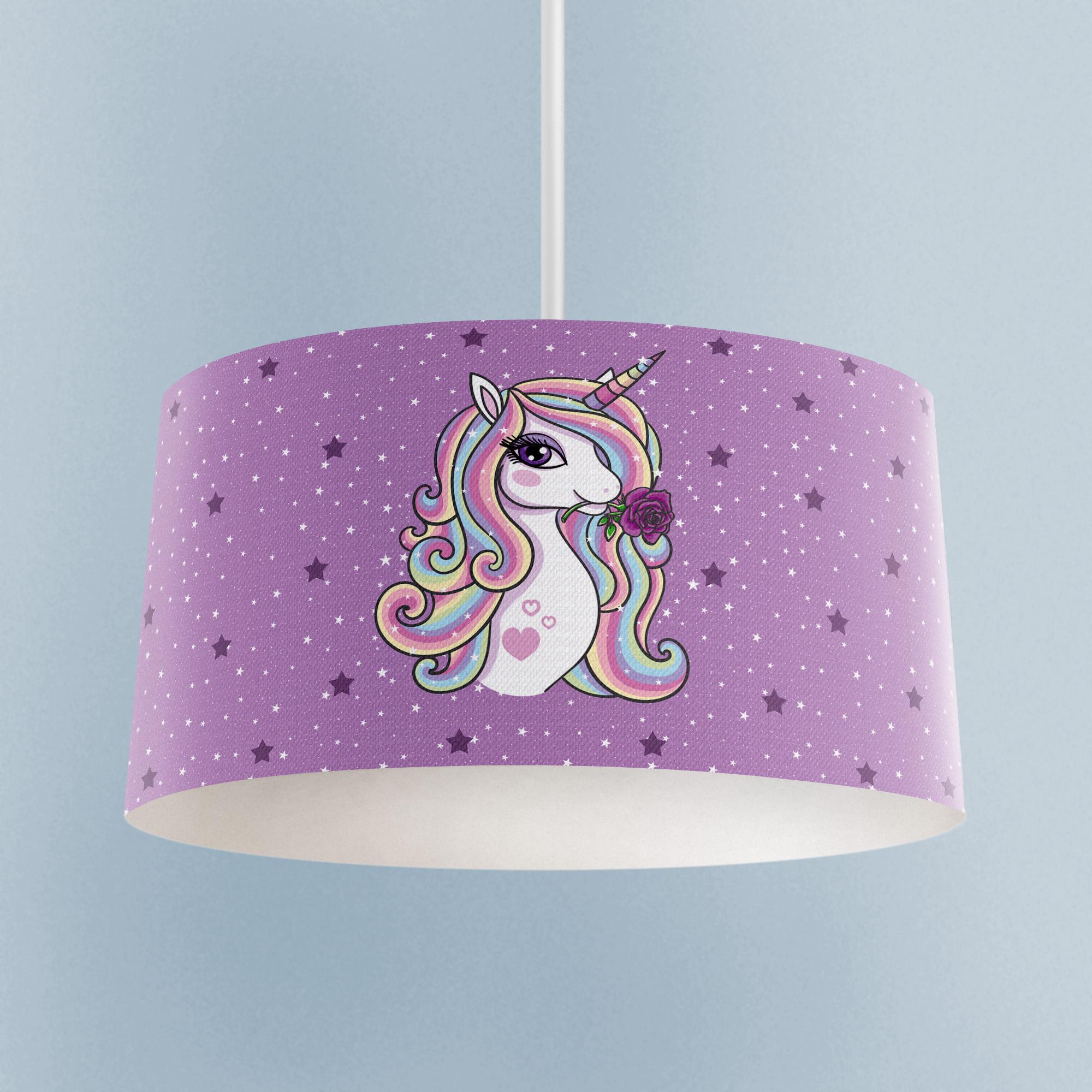 MEKTA%20HOME%20BEBEK%20VE%20ÇOCUK%20ODASI%20Mor%20Unicorn%20Desenli%20Avize