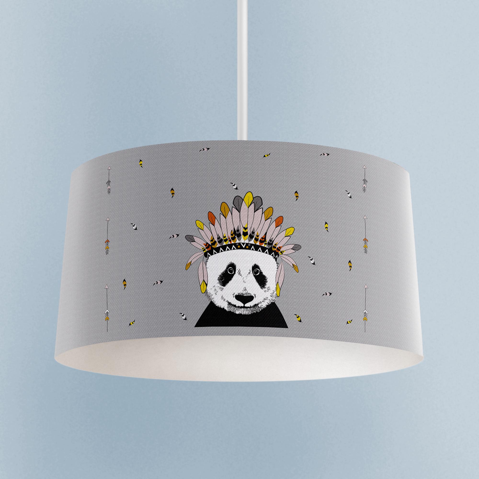 MEKTA%20HOME%20BEBEK%20VE%20ÇOCUK%20ODASI%20Kızılderili%20Panda%20Desenli%20Avize