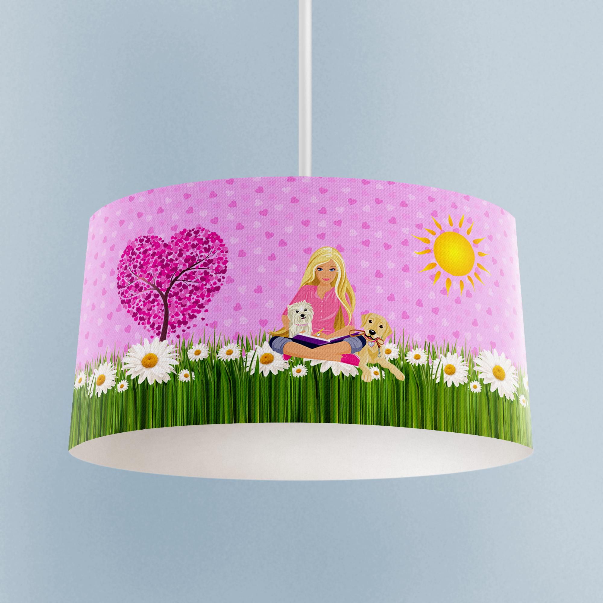 MEKTA%20HOME%20BEBEK%20VE%20ÇOCUK%20ODASI%20Barbie%20ve%20Kalp%20Desenli%20Avize