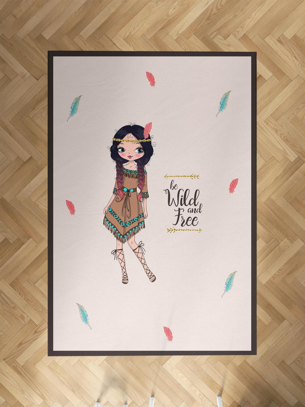MEKTA%20HOME%20BEBEK%20VE%20ÇOCUK%20ODASI%20Kızılderili%20Desenli%20Halı