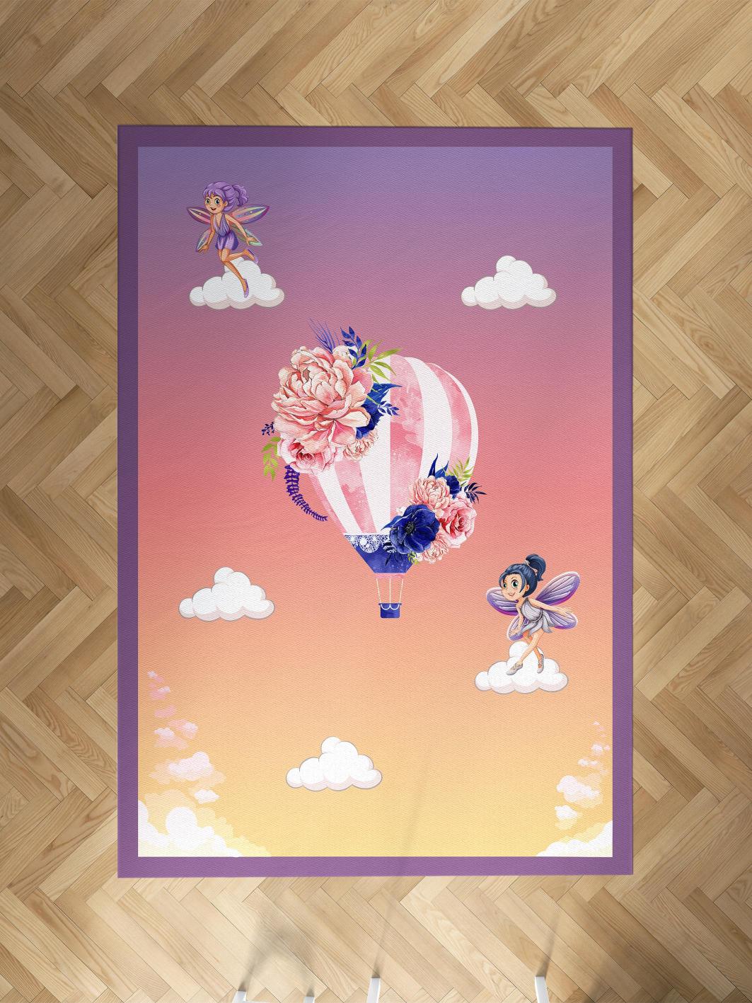 MEKTA%20HOME%20BEBEK%20VE%20ÇOCUK%20ODASI%20Uçan%20Balon%20ve%20Çiçek%20Desenli%20Halı