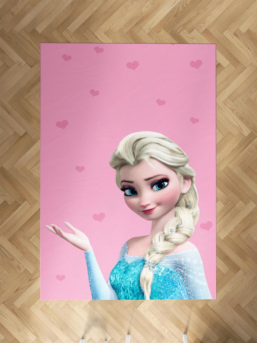 MEKTA%20HOME%20BEBEK%20VE%20ÇOCUK%20ODASI%20Pembe%20Elsa%20Desenli%20Halı