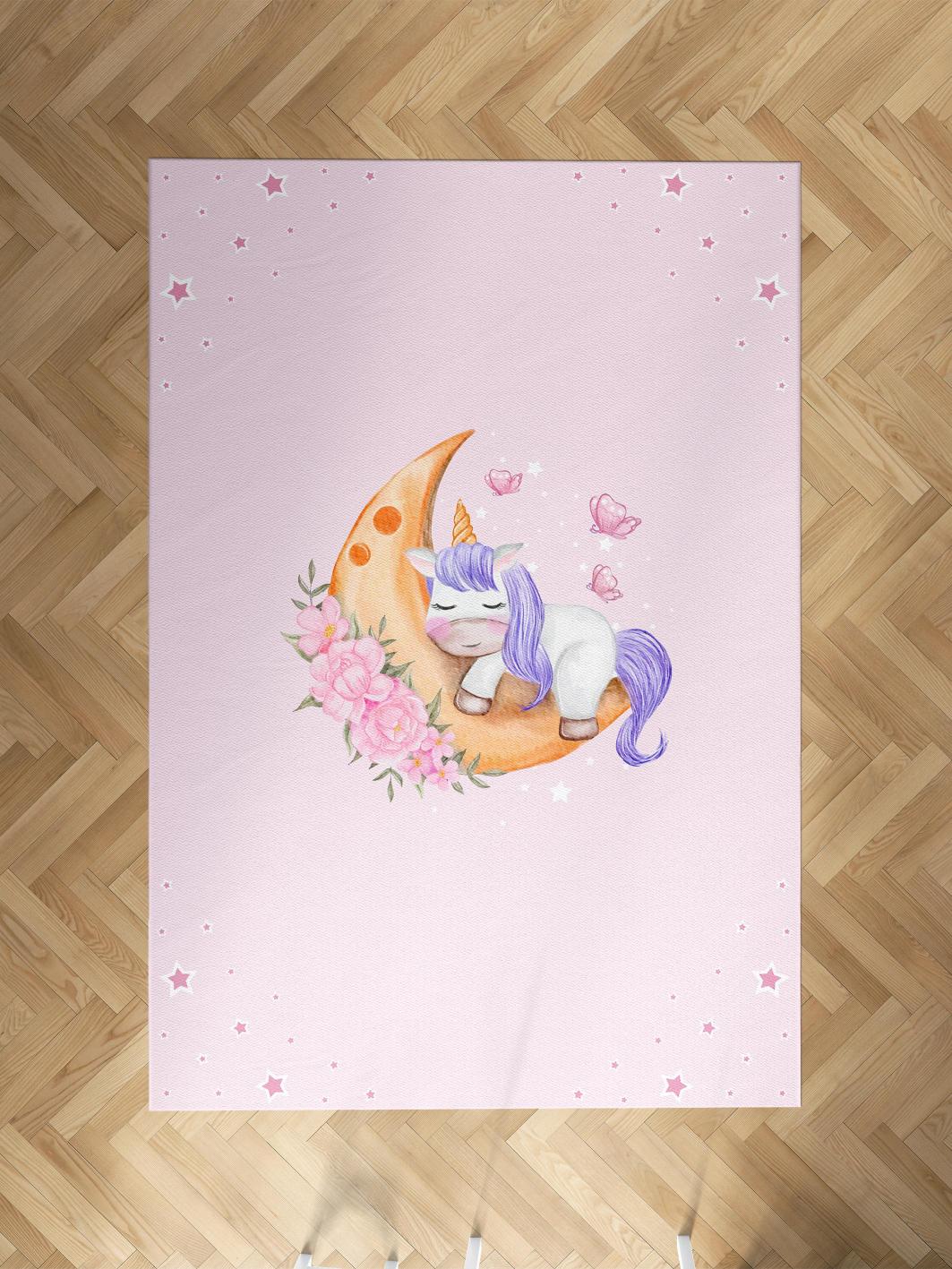 MEKTA%20HOME%20BEBEK%20VE%20ÇOCUK%20ODASI%20Aya%20Sarılan%20Unicorn%20Desenli%20Pembe%20Halı