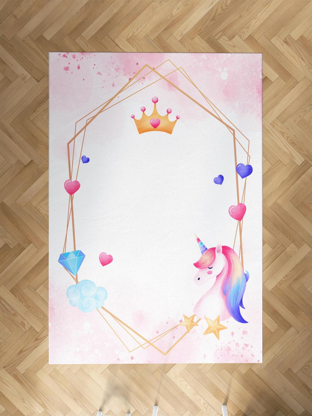 MEKTA%20HOME%20BEBEK%20VE%20ÇOCUK%20ODASI%20Unicorn%20ve%20Elmas%20Desenli%20Halı