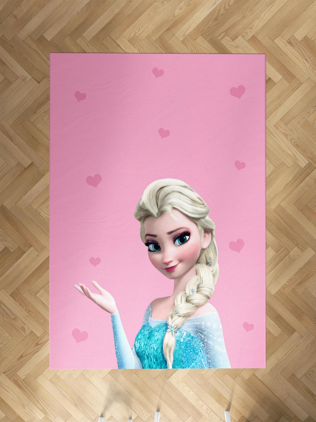 MEKTA%20HOME%20BEBEK%20VE%20ÇOCUK%20ODASI%20Pembe%20Elsa%20Desenli%20Halı