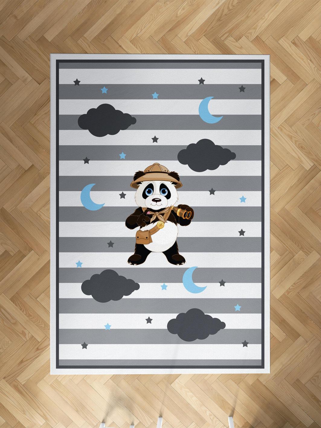 MEKTA%20HOME%20BEBEK%20VE%20ÇOCUK%20ODASI%20İzci%20Panda%20Desenli%20Halı
