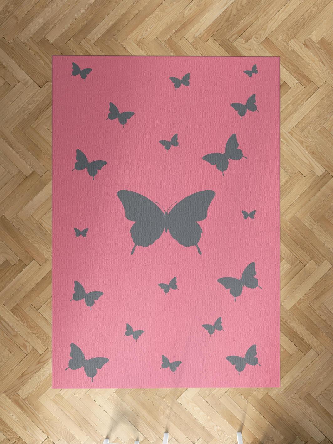 MEKTA%20HOME%20BEBEK%20VE%20ÇOCUK%20ODASI%20Kelebek%20Desenli%20Pembe%20Halı
