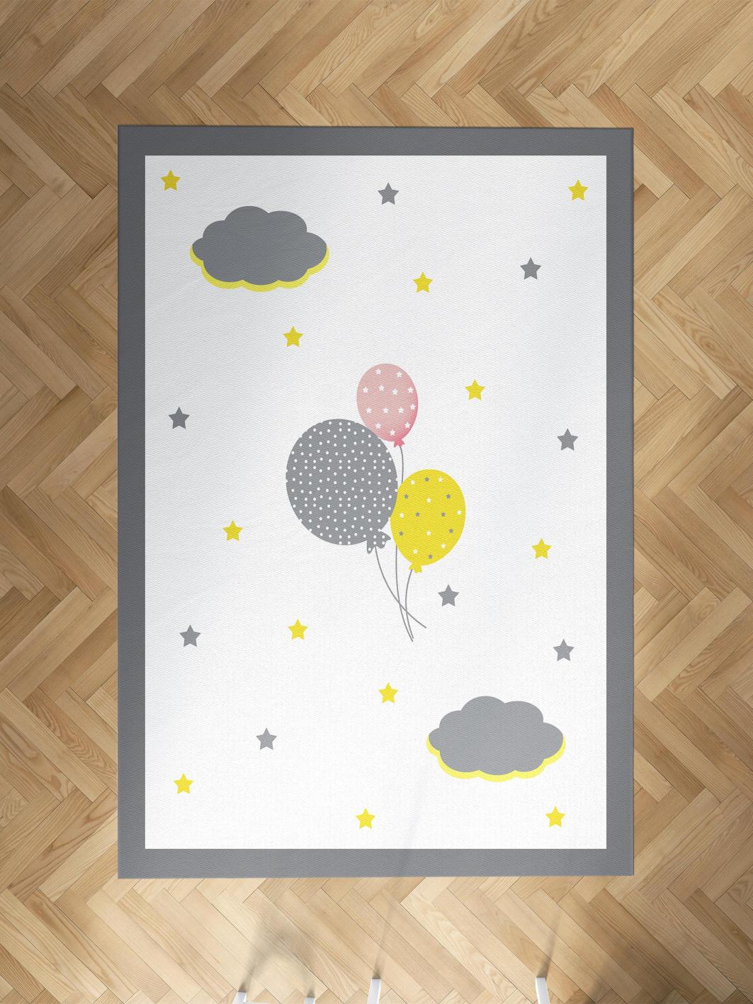 MEKTA%20HOME%20BEBEK%20VE%20ÇOCUK%20ODASI%20Üç%20Renkli%20Balon%20Desenli%20Halı