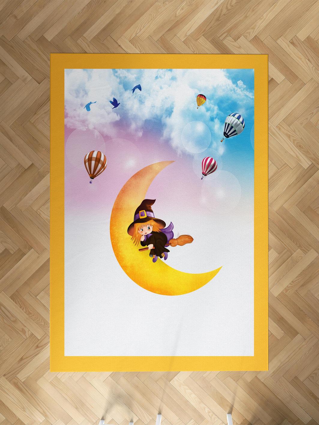 MEKTA%20HOME%20BEBEK%20VE%20ÇOCUK%20ODASI%20Ay%20ve%20Cadı%20Desenli%20Halı
