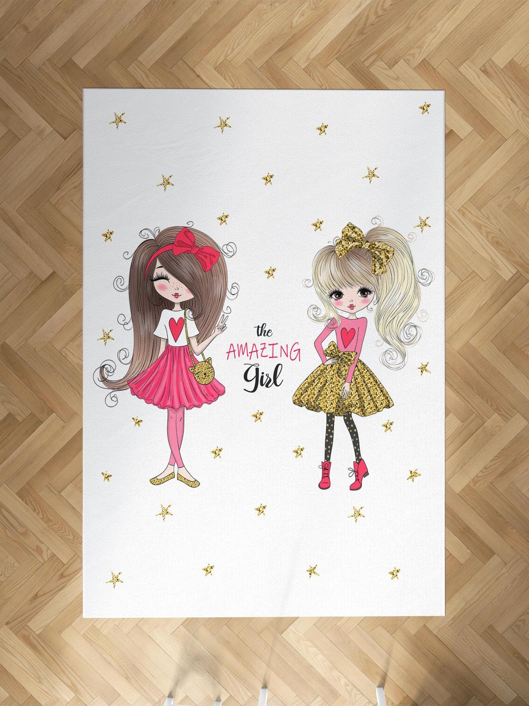 MEKTA%20HOME%20BEBEK%20VE%20ÇOCUK%20ODASI%20The%20Amazing%20Girl%20Desenli%20Halı