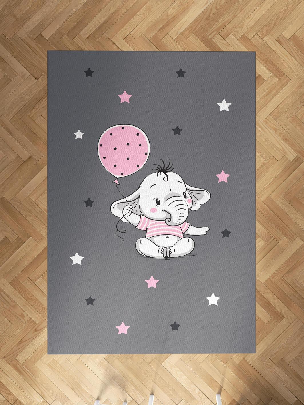 MEKTA%20HOME%20BEBEK%20VE%20ÇOCUK%20ODASI%20Pembe%20Filli%20Balonlu%20Desenli%20Halı