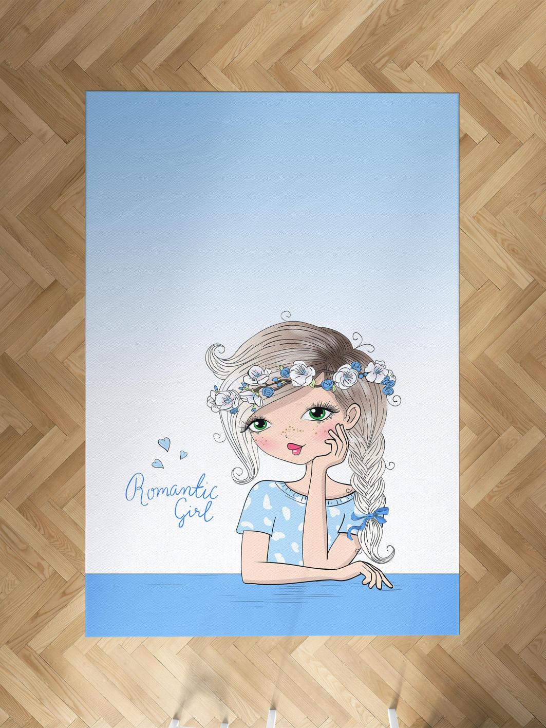 MEKTA%20HOME%20BEBEK%20VE%20ÇOCUK%20ODASI%20Romantic%20Girl%20Desenli%20Mavi%20Halı