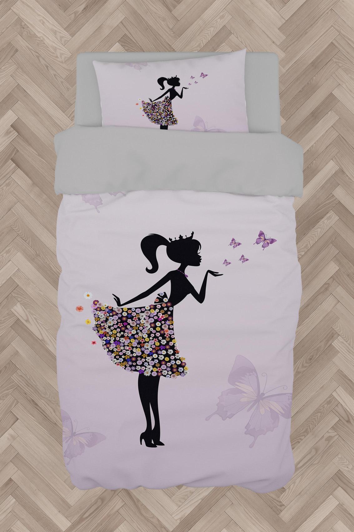 MEKTA%20HOME%20BEBEK%20VE%20ÇOCUK%20ODASI%20Kelebekli%20Prenses%20Desenli%20Nevresim%20Takımı