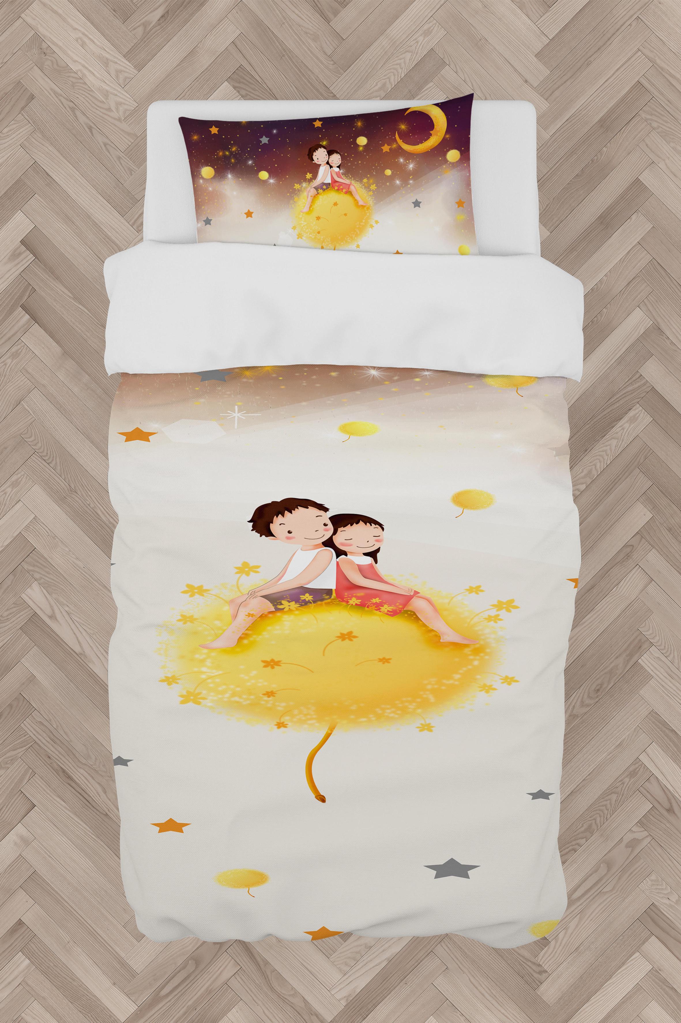 MEKTA%20HOME%20BEBEK%20VE%20ÇOCUK%20ODASI%20Sevimli%20Çocuklar%20Yıldız%20Desenli%20Nevresim%20Takımı