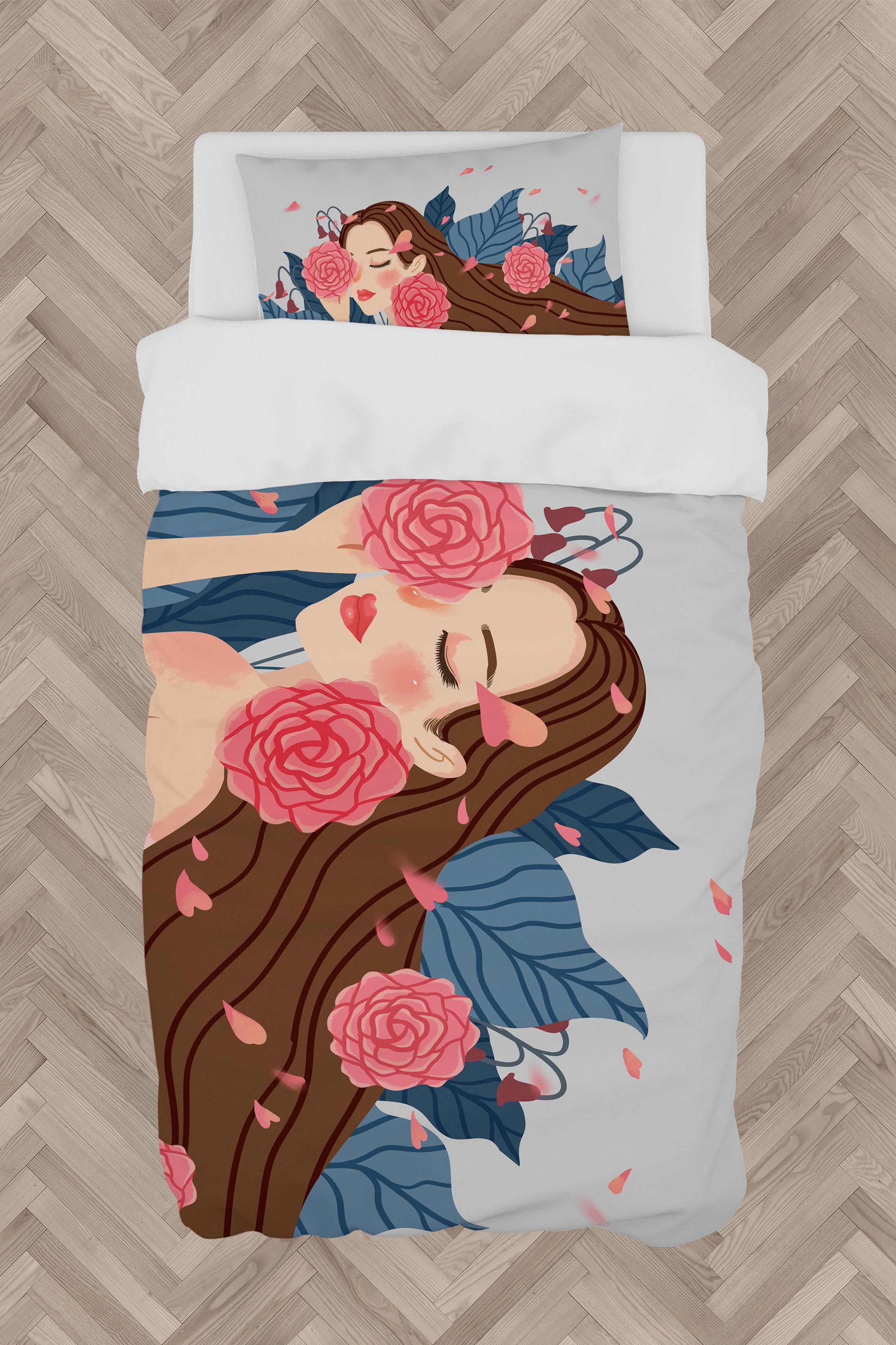 MEKTA%20HOME%20BEBEK%20VE%20ÇOCUK%20ODASI%20Çiçekli%20Prenses%20Kız%20Desenli%20Nevresim%20Takımı