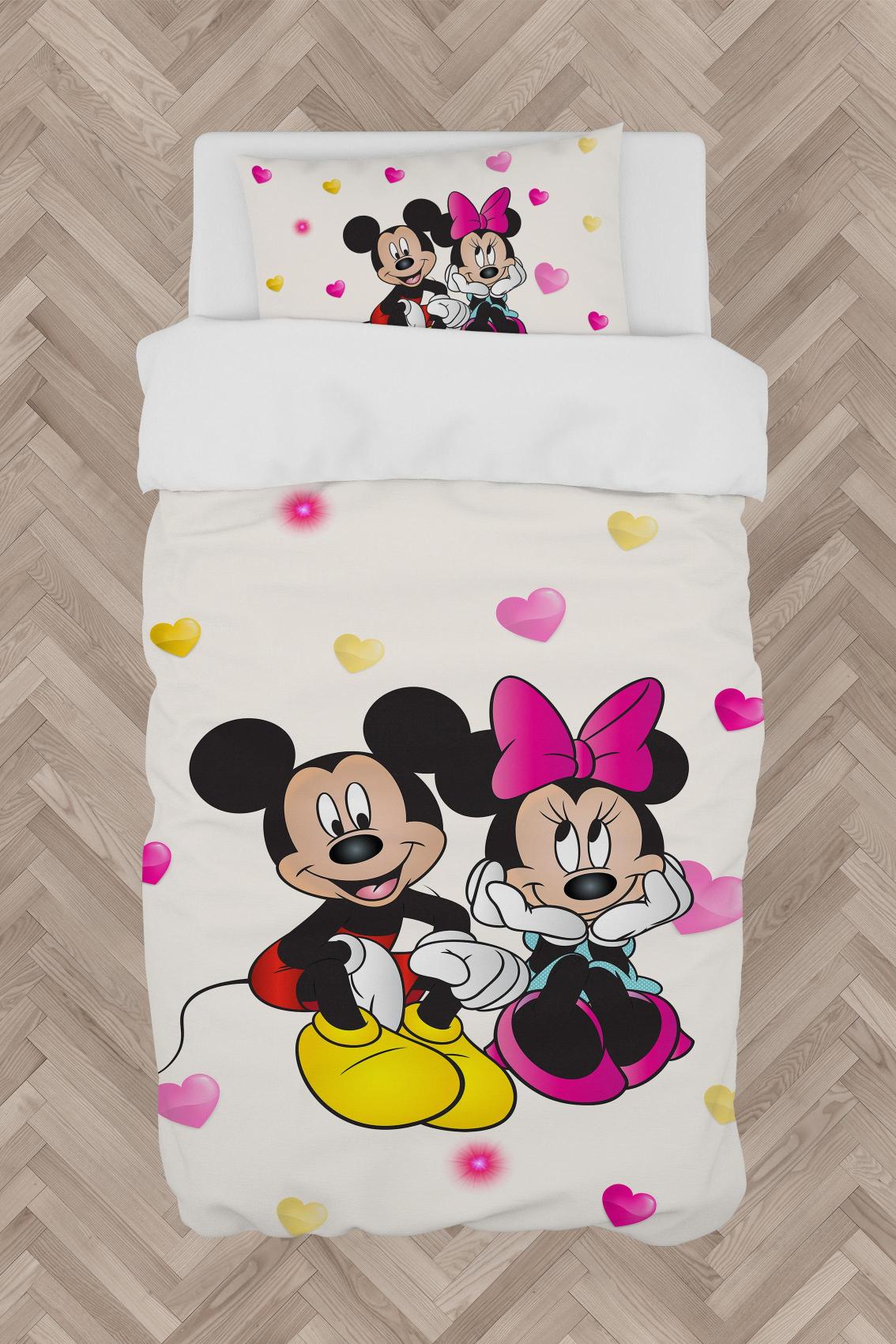 MEKTA%20HOME%20BEBEK%20VE%20ÇOCUK%20ODASI%20Mickey%20ve%20Minnie%20Mause%20Desenli%20Nevresim%20Takımı