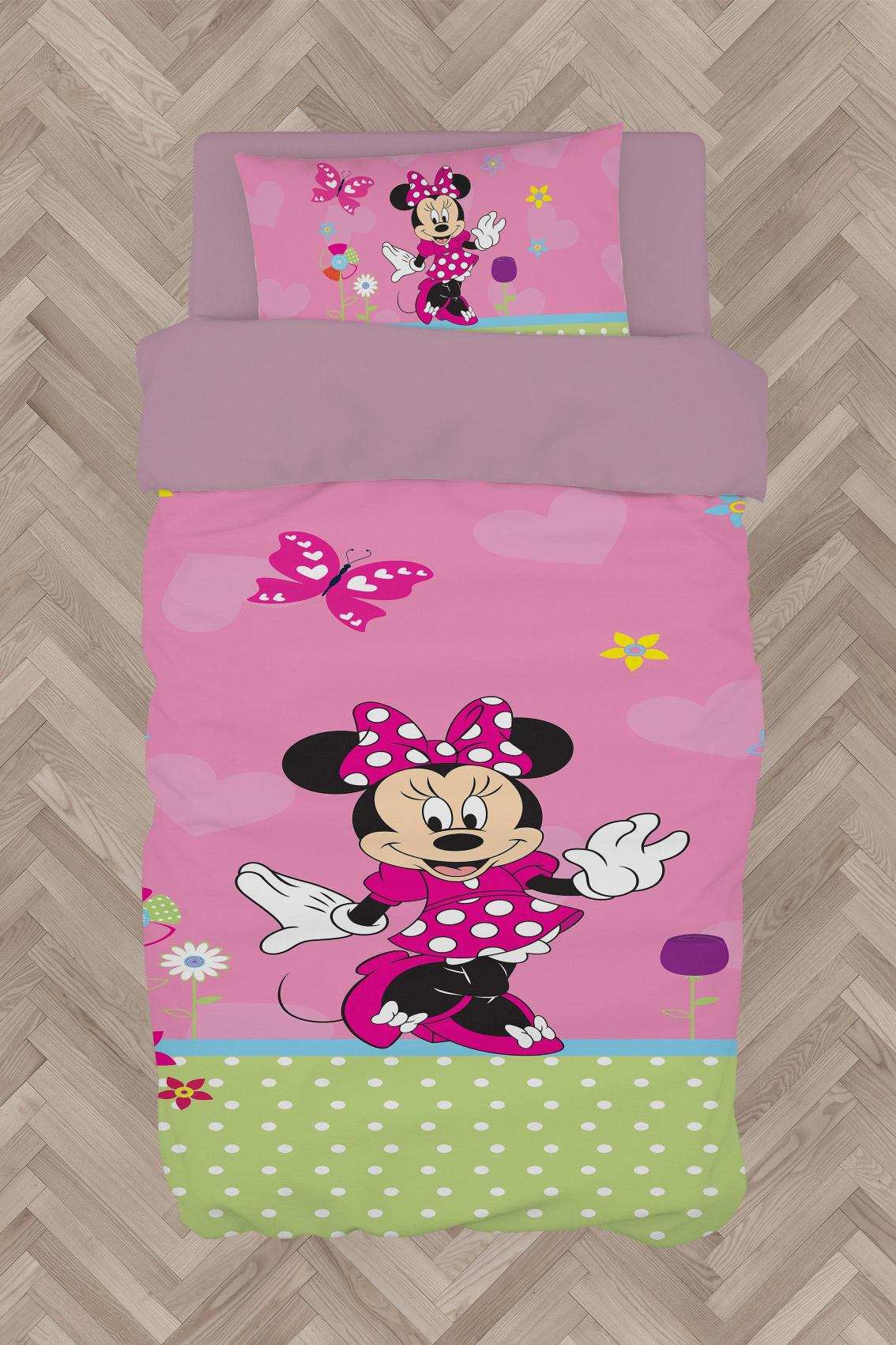 MEKTA%20HOME%20BEBEK%20VE%20ÇOCUK%20ODASI%20Minnie%20Maus%20Desenli%20Nevresim%20Takımı