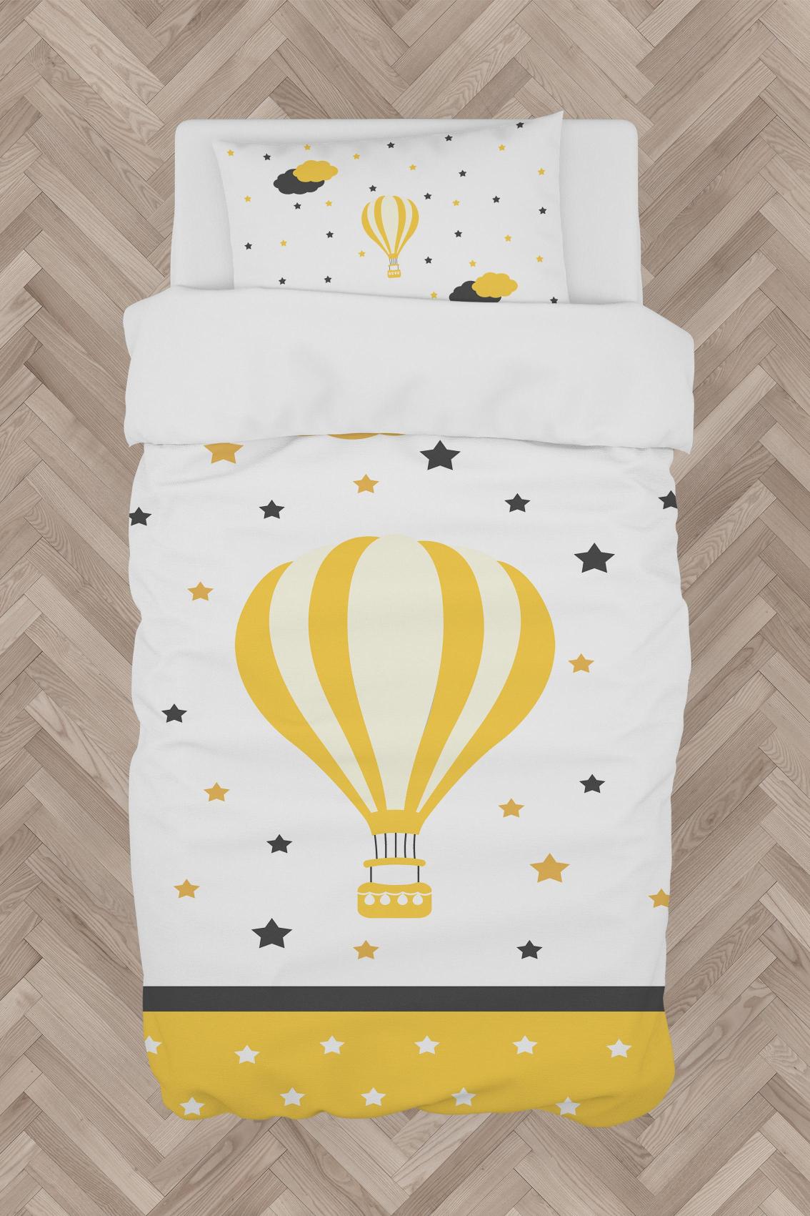 MEKTA%20HOME%20BEBEK%20VE%20ÇOCUK%20ODASI%20Uçan%20Balon%20ve%20Bulut%20Desenli%20Nevresim%20Takımı