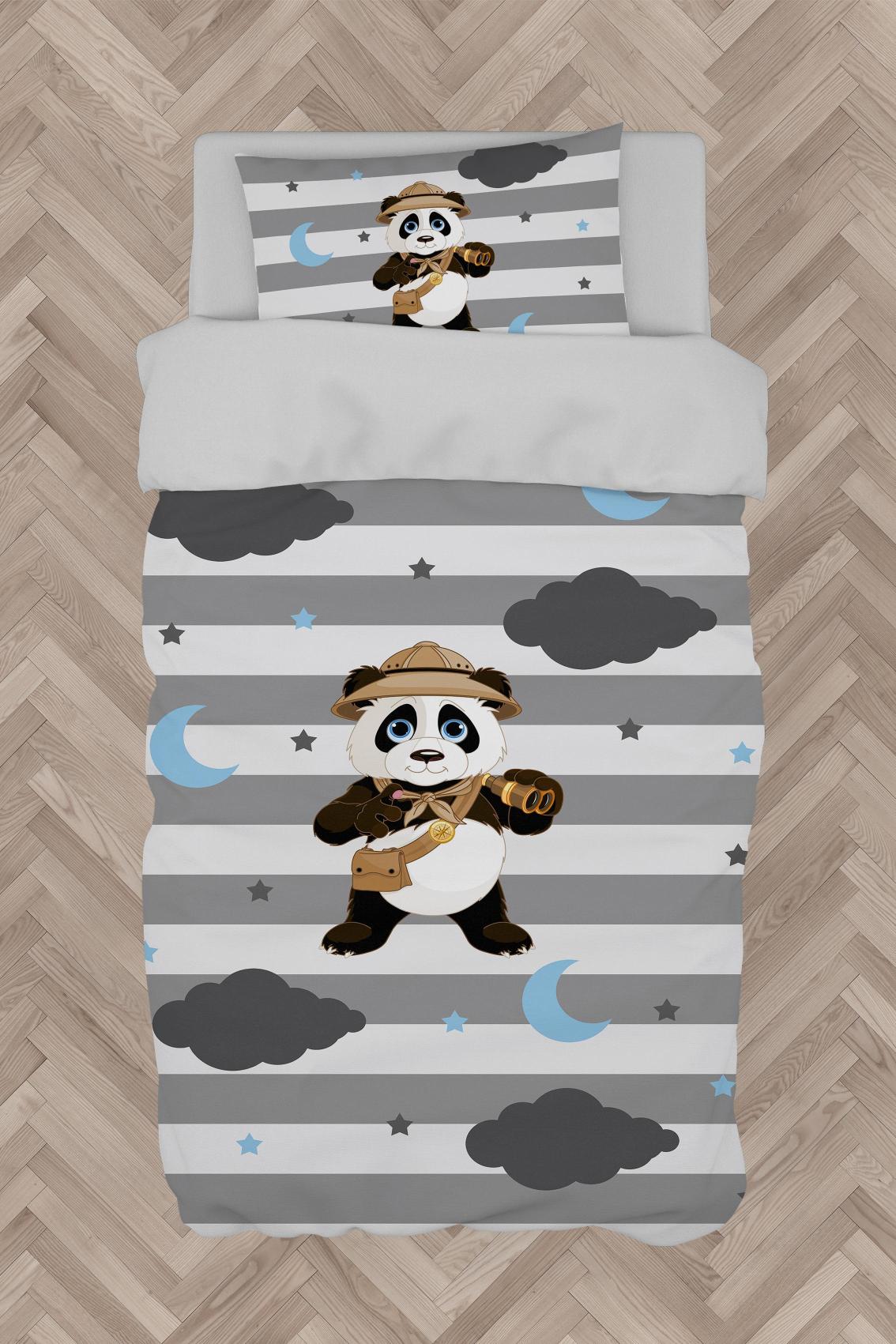 MEKTA%20HOME%20BEBEK%20VE%20ÇOCUK%20ODASI%20İzci%20Panda%20Desenli%20Nevresim%20Takımı