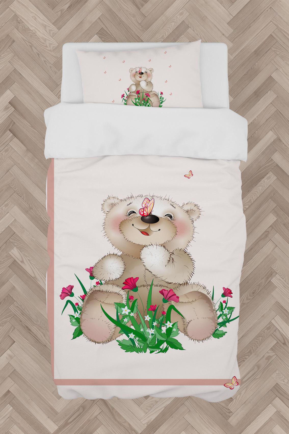 MEKTA%20HOME%20BEBEK%20VE%20ÇOCUK%20ODASI%20Ayıcık%20ve%20Çiçek%20Desenli%20Nevresim%20Takımı