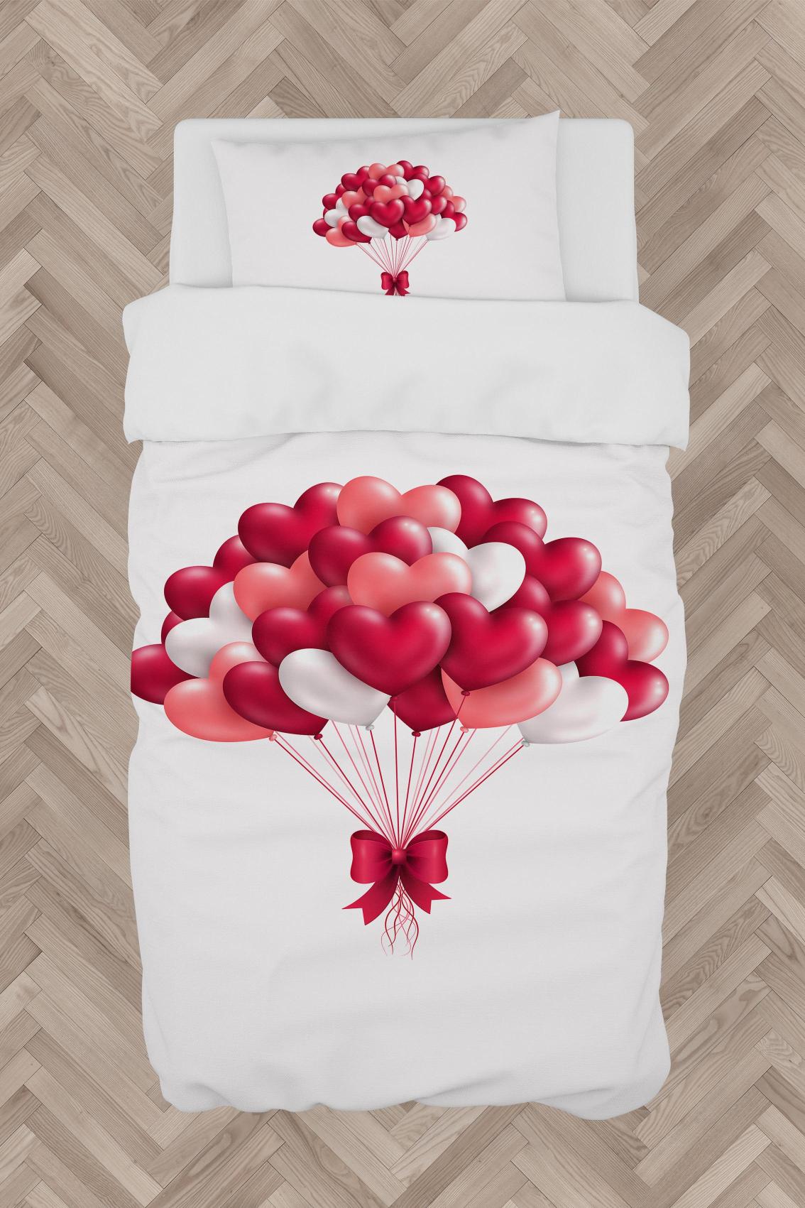 MEKTA%20HOME%20BEBEK%20VE%20ÇOCUK%20ODASI%20Fiyonklu%20Kalpli%20Balon%20Desenli%20Nevresim%20Takımı