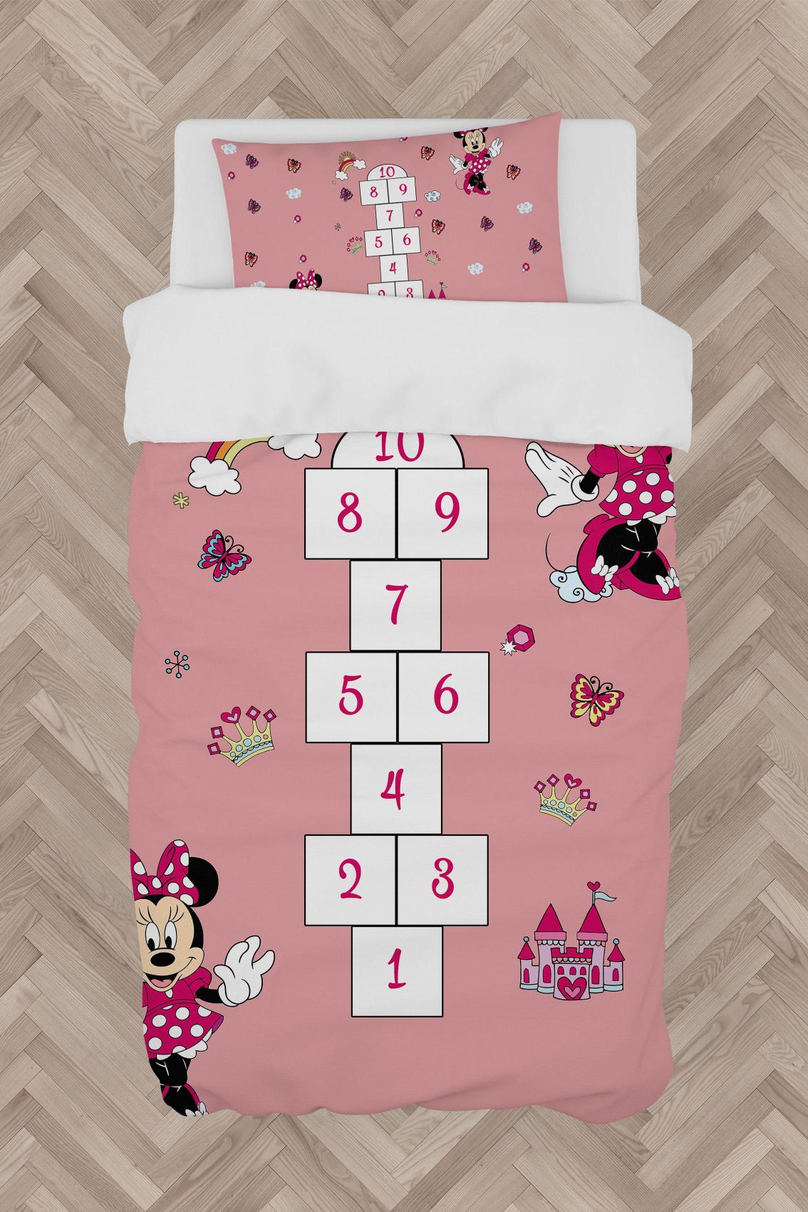 MEKTA%20HOME%20BEBEK%20VE%20ÇOCUK%20ODASI%20Seksekli%20Minnie%20Mouse%20Desenli%20Nevresim%20Takımı