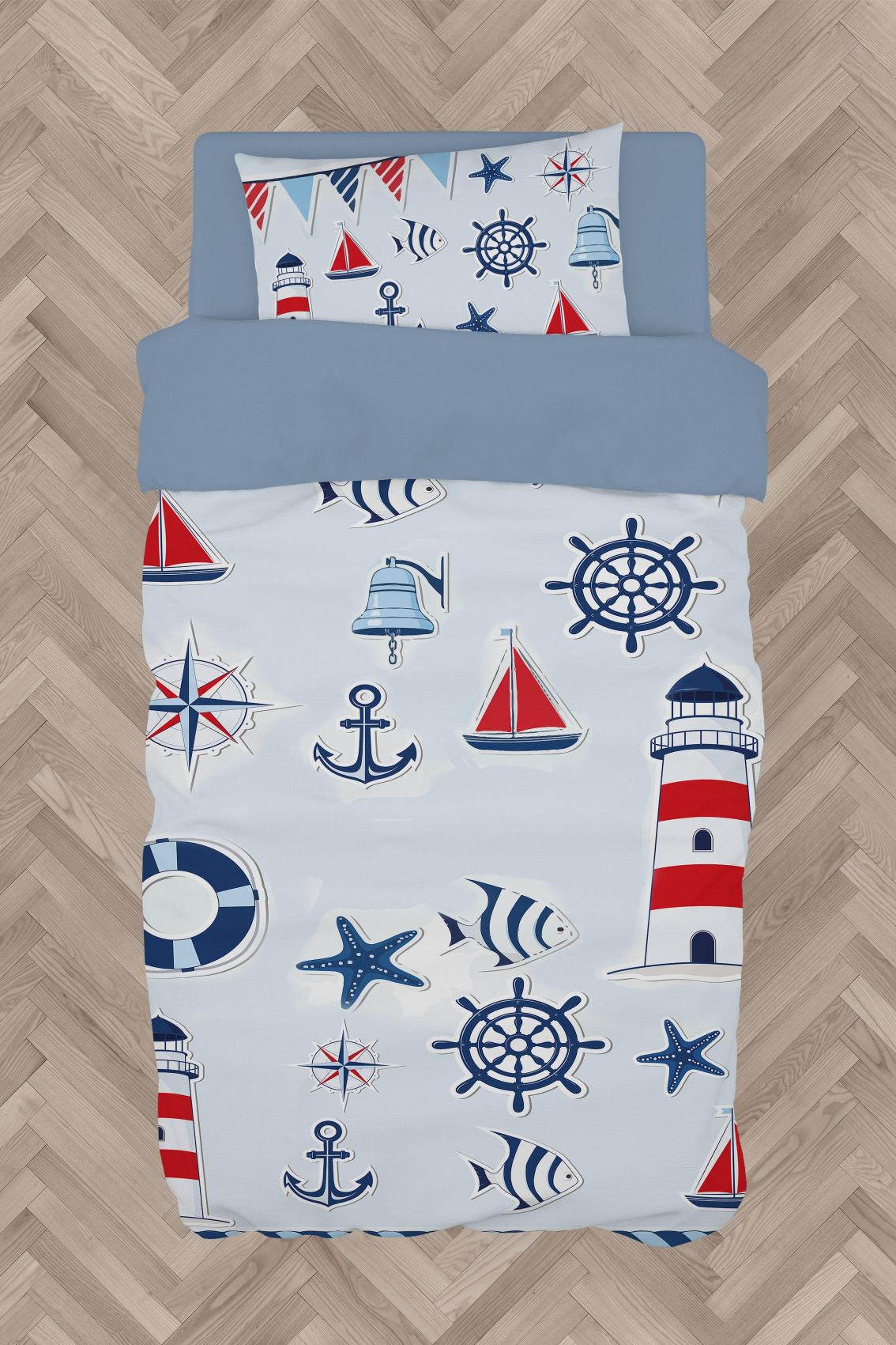 MEKTA%20HOME%20BEBEK%20VE%20ÇOCUK%20ODASI%20Denizci%20Motif%20Desenli%20Nevresim%20Takımı