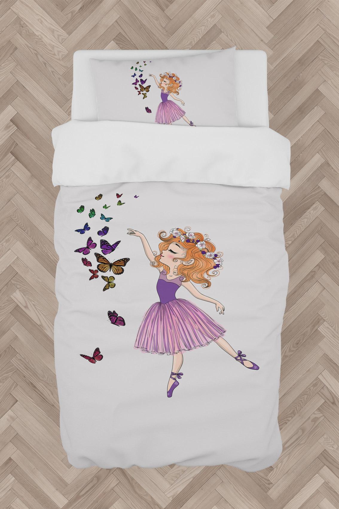 MEKTA%20HOME%20BEBEK%20VE%20ÇOCUK%20ODASI%20Kelebekli%20Prenses%20Kız%20Desenli%20Nevresim%20Takımı