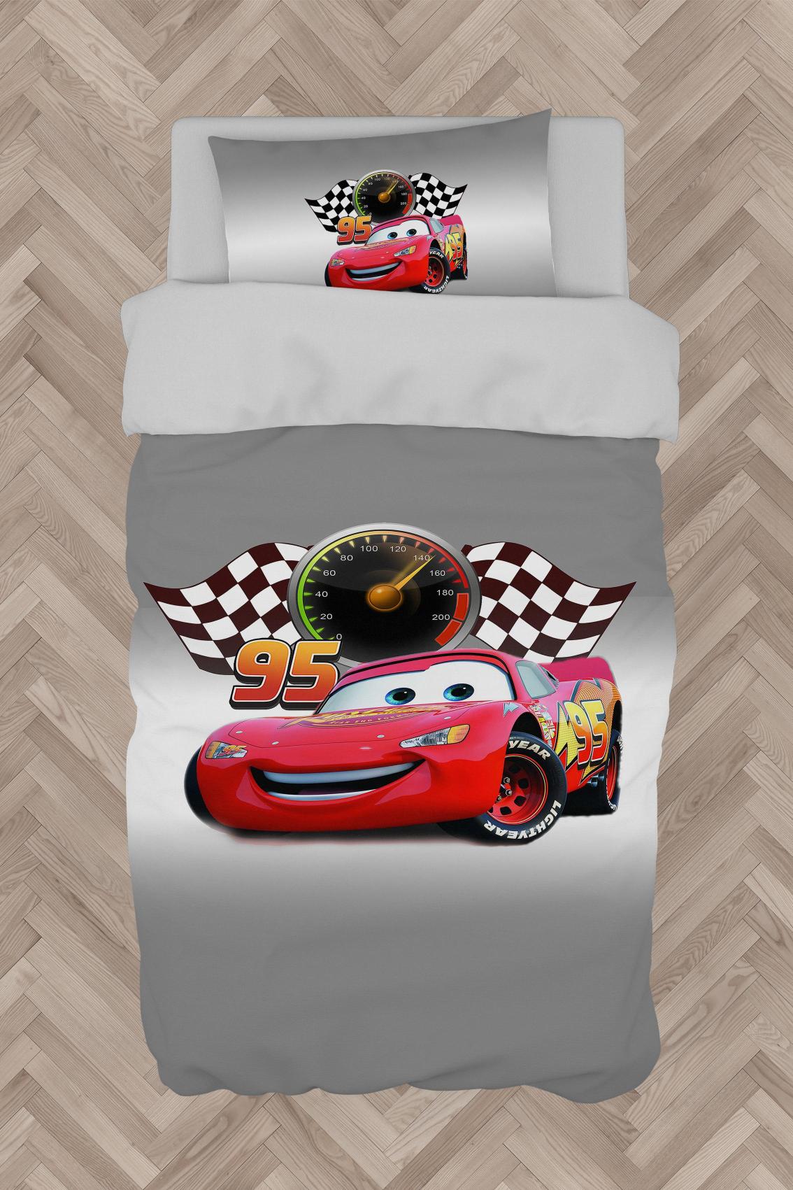 MEKTA%20HOME%20BEBEK%20VE%20ÇOCUK%20ODASI%20Gri%20McQueen%20Desenli%20Nevresim%20Takımı