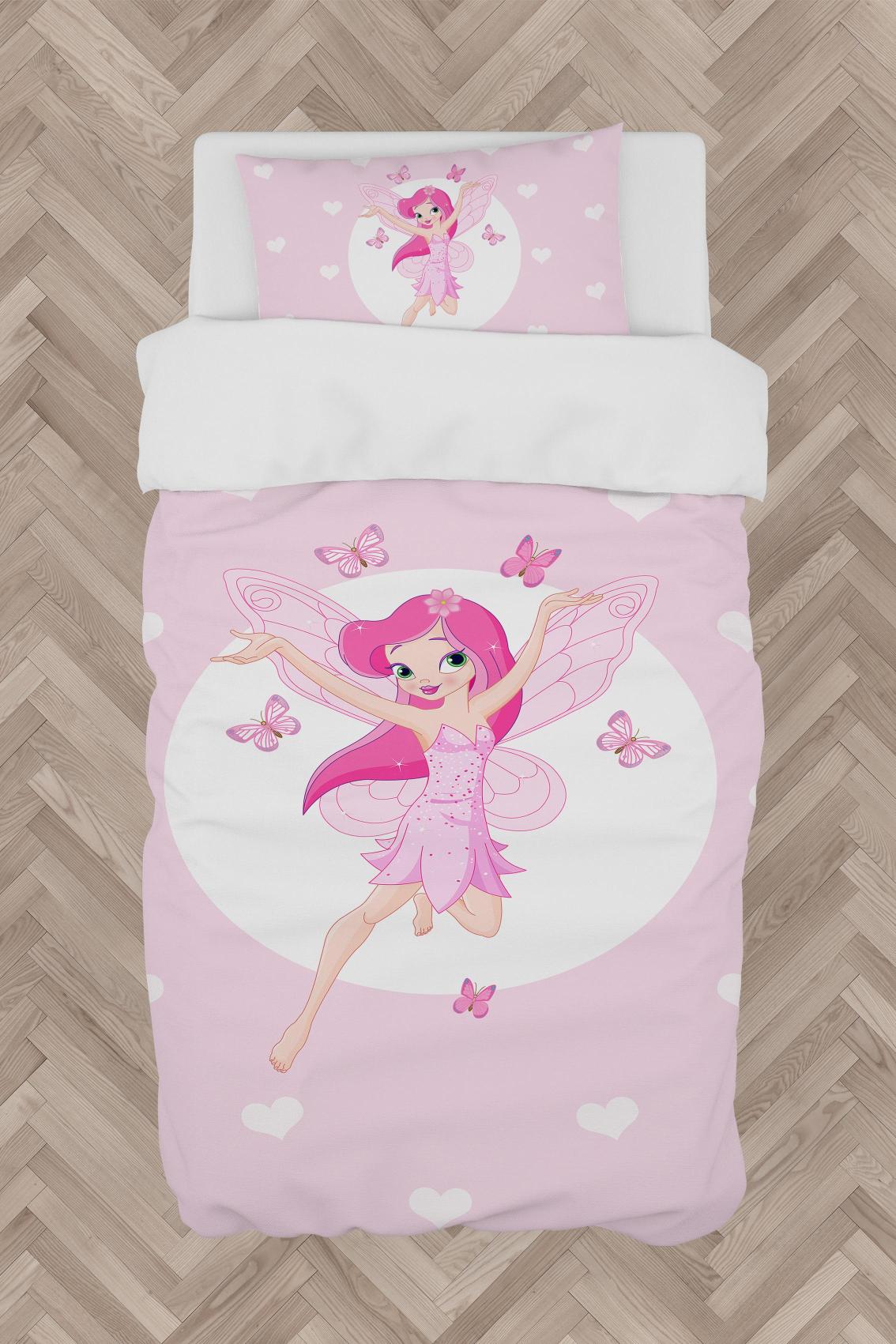 MEKTA%20HOME%20BEBEK%20VE%20ÇOCUK%20ODASI%20Uçan%20Peri%20Kızı%20ve%20Kalp%20Desenli%20Nevresim%20Takımı