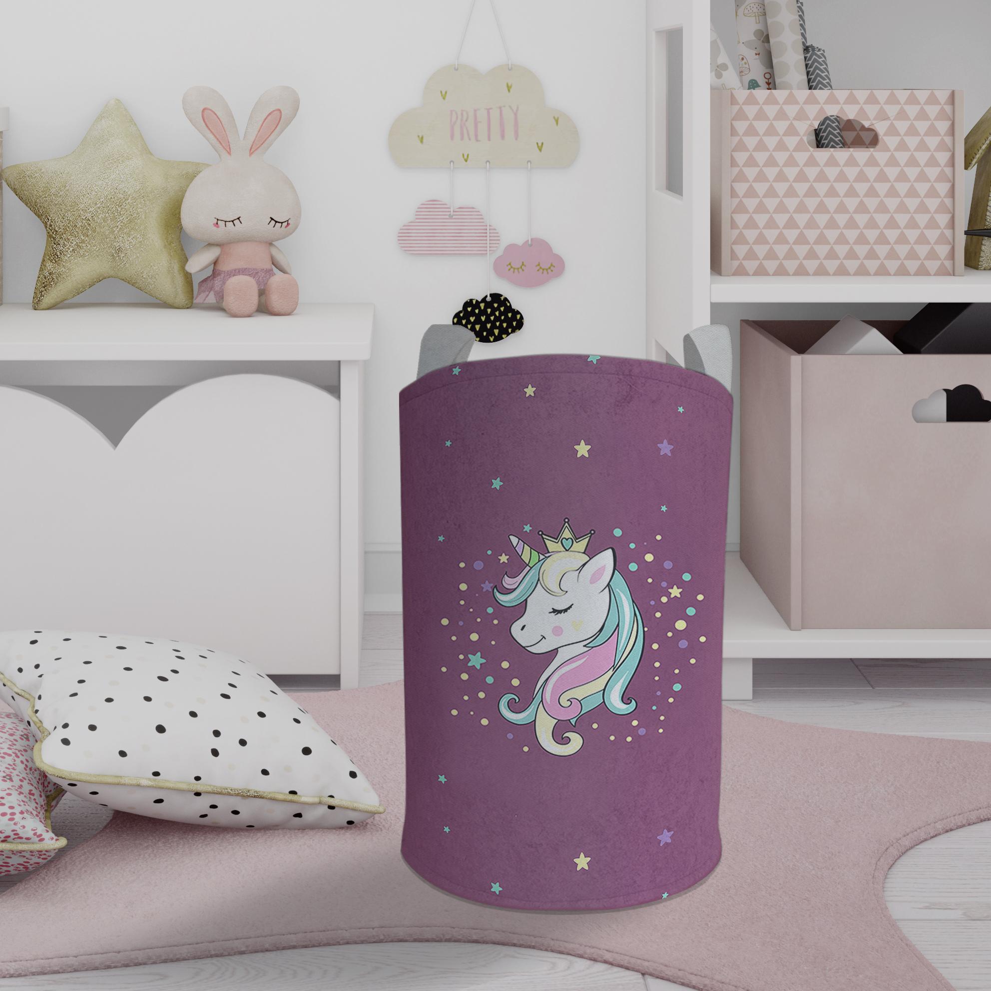 MEKTA%20HOME%20BEBEK%20VE%20ÇOCUK%20ODASI%20Renkli%20Unicorn%20Desenli%20Mor%20Oyuncak%20Sepeti