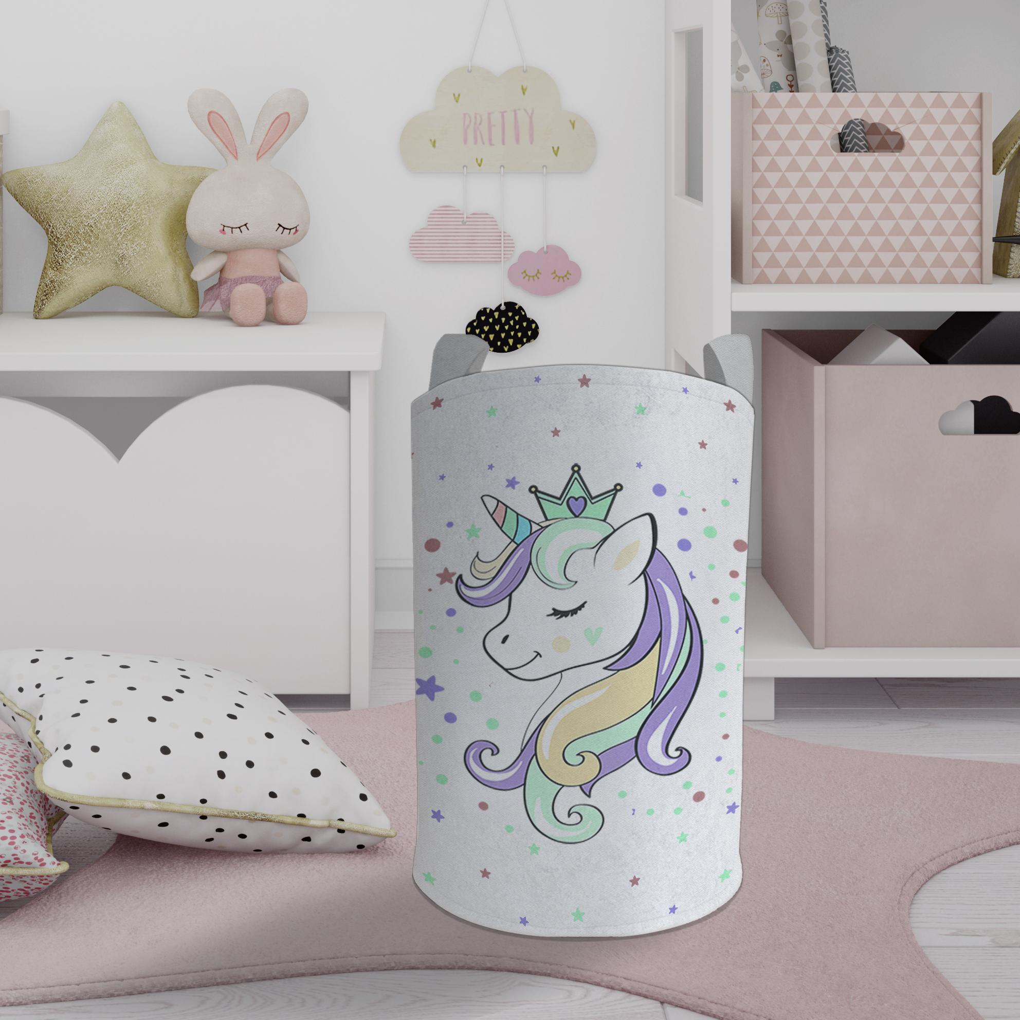 MEKTA%20HOME%20BEBEK%20VE%20ÇOCUK%20ODASI%20Renkli%20Unicorn%20Desenli%20Beyaz%20Oyuncak%20Sepeti