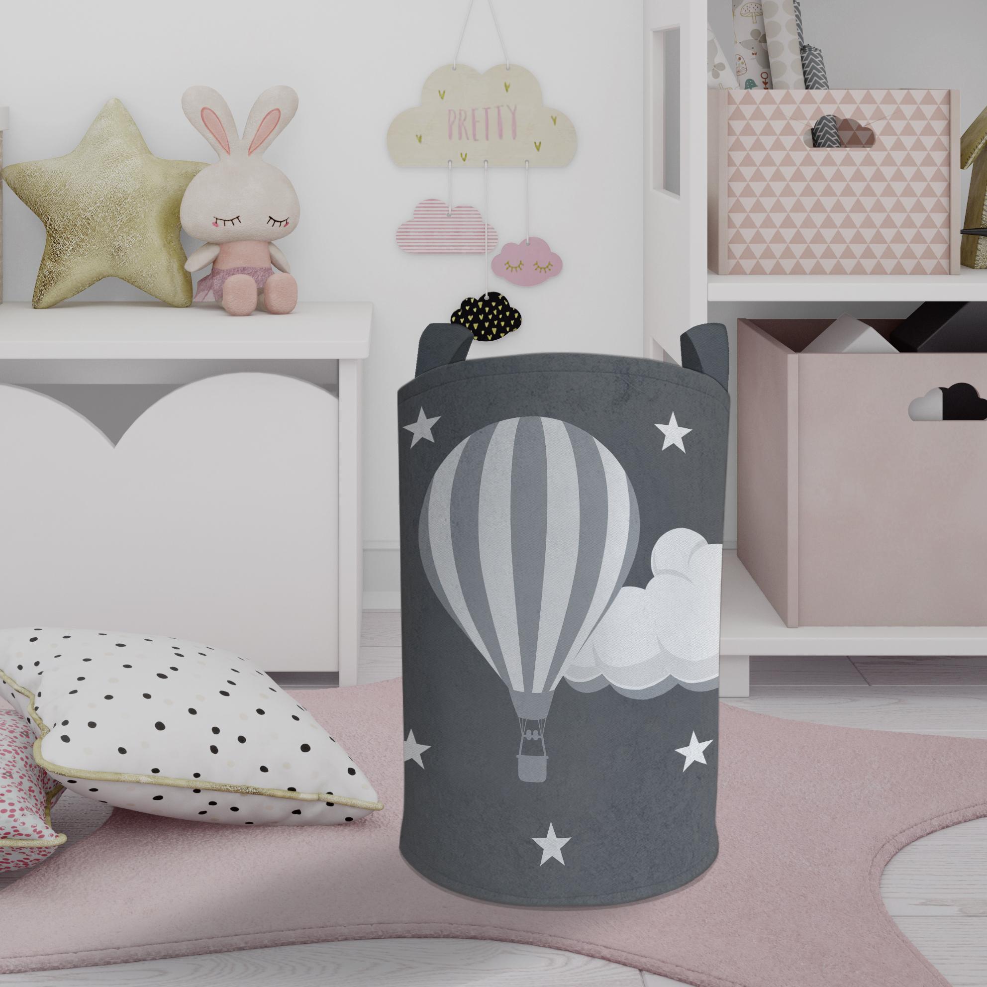 MEKTA%20HOME%20BEBEK%20VE%20ÇOCUK%20ODASI%20Bulutlu%20Yıldız%20ve%20Uçan%20Balon%20Desenli%20Oyuncak%20Sepeti