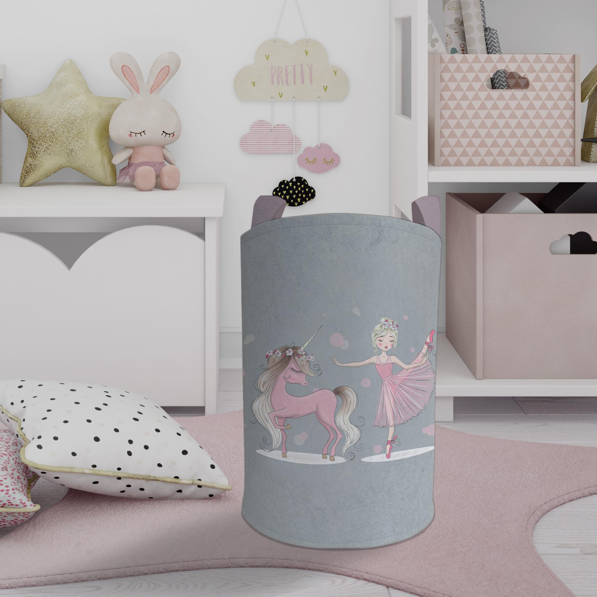 MEKTA%20HOME%20BEBEK%20VE%20ÇOCUK%20ODASI%20Pembe%20Unicorn%20ve%20Kız%20Desenli%20Oyuncak%20Sepeti