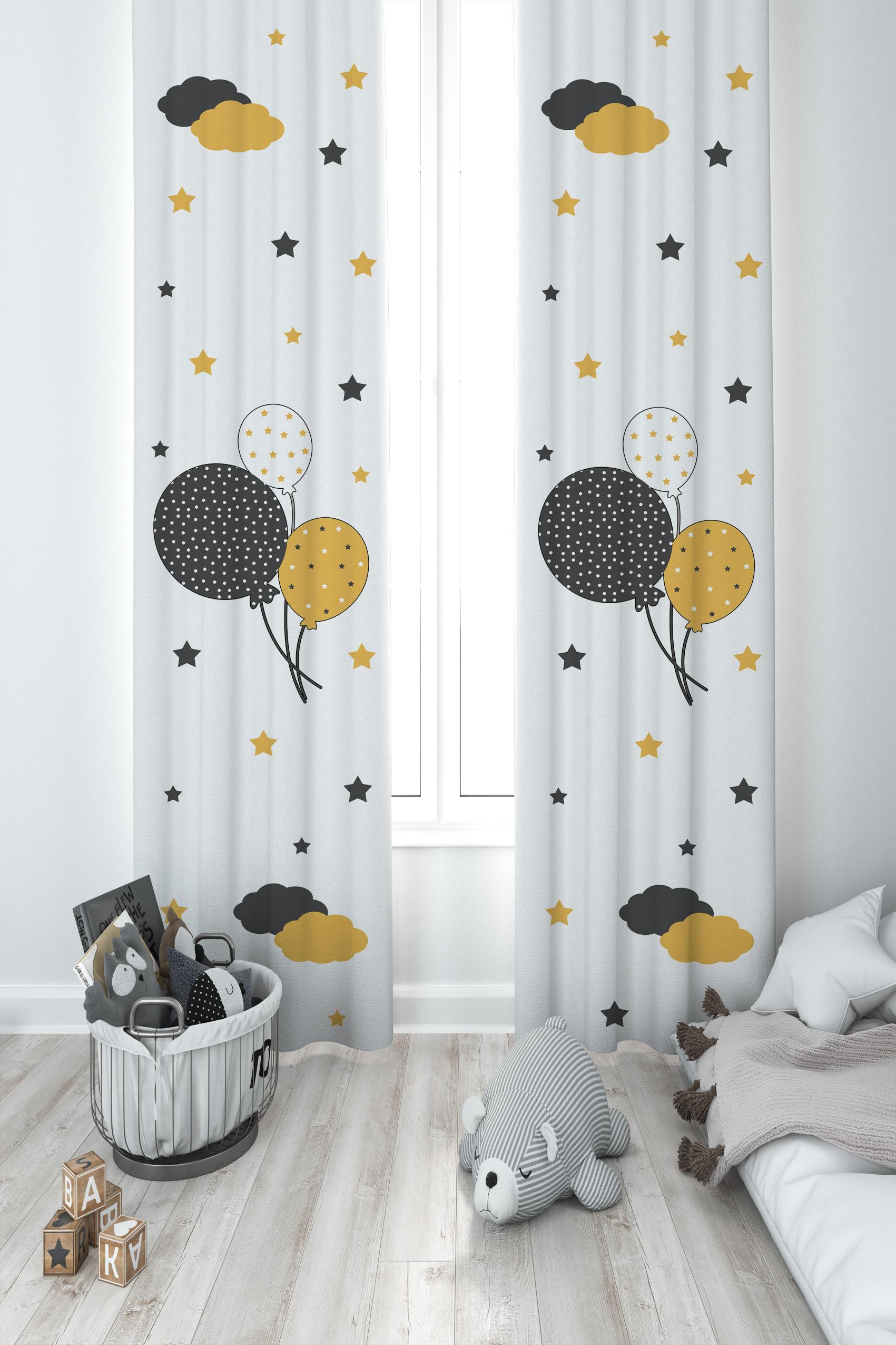 MEKTA%20HOME%20BEBEK%20VE%20ÇOCUK%20ODASI%20Balonlu%20Yıldız%20Desenli%202%20Kanat%20Fon%20Perde