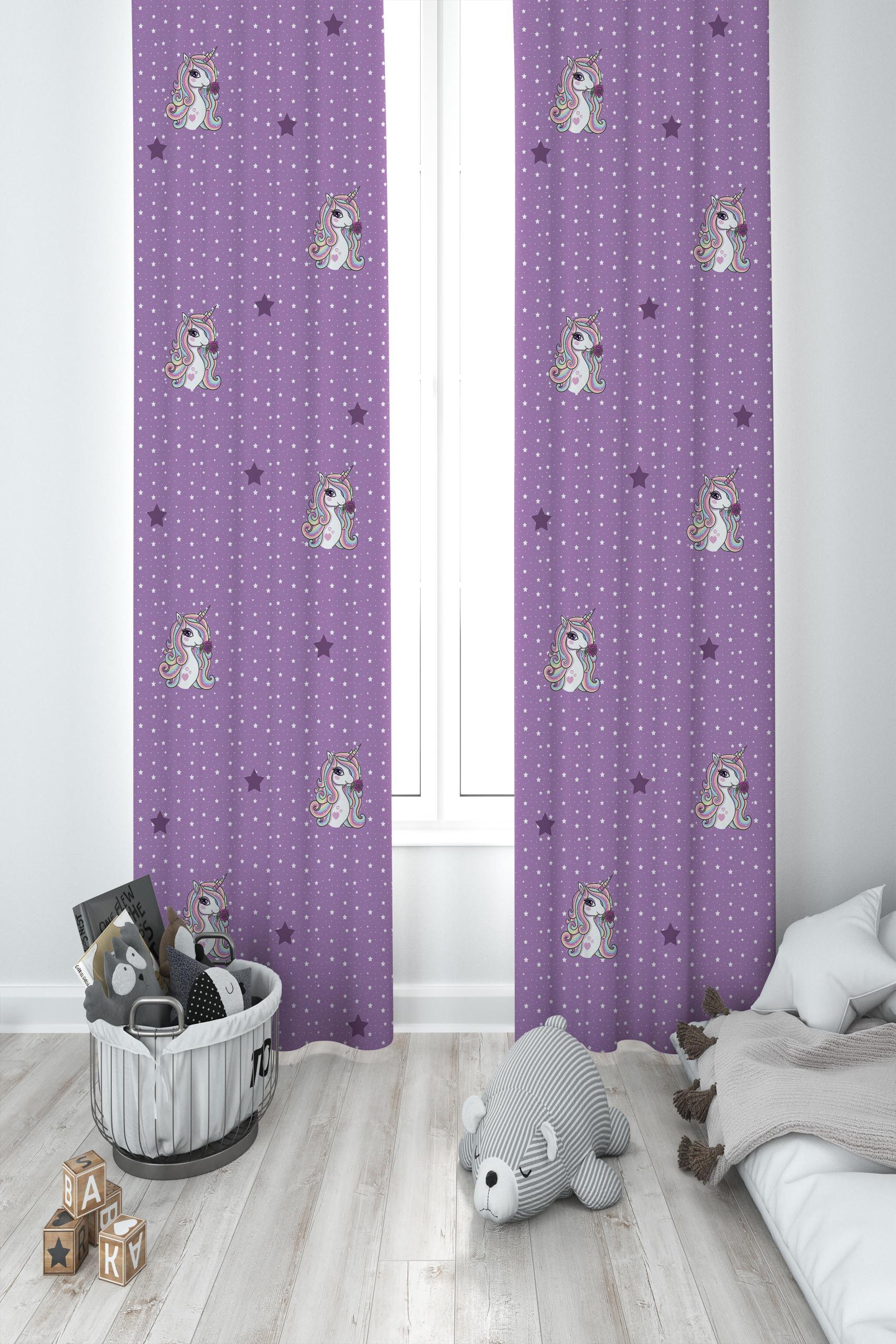 MEKTA%20HOME%20BEBEK%20VE%20ÇOCUK%20ODASI%20Mor%20Unicorn%20Desenli%202%20Kanat%20Fon%20Perde