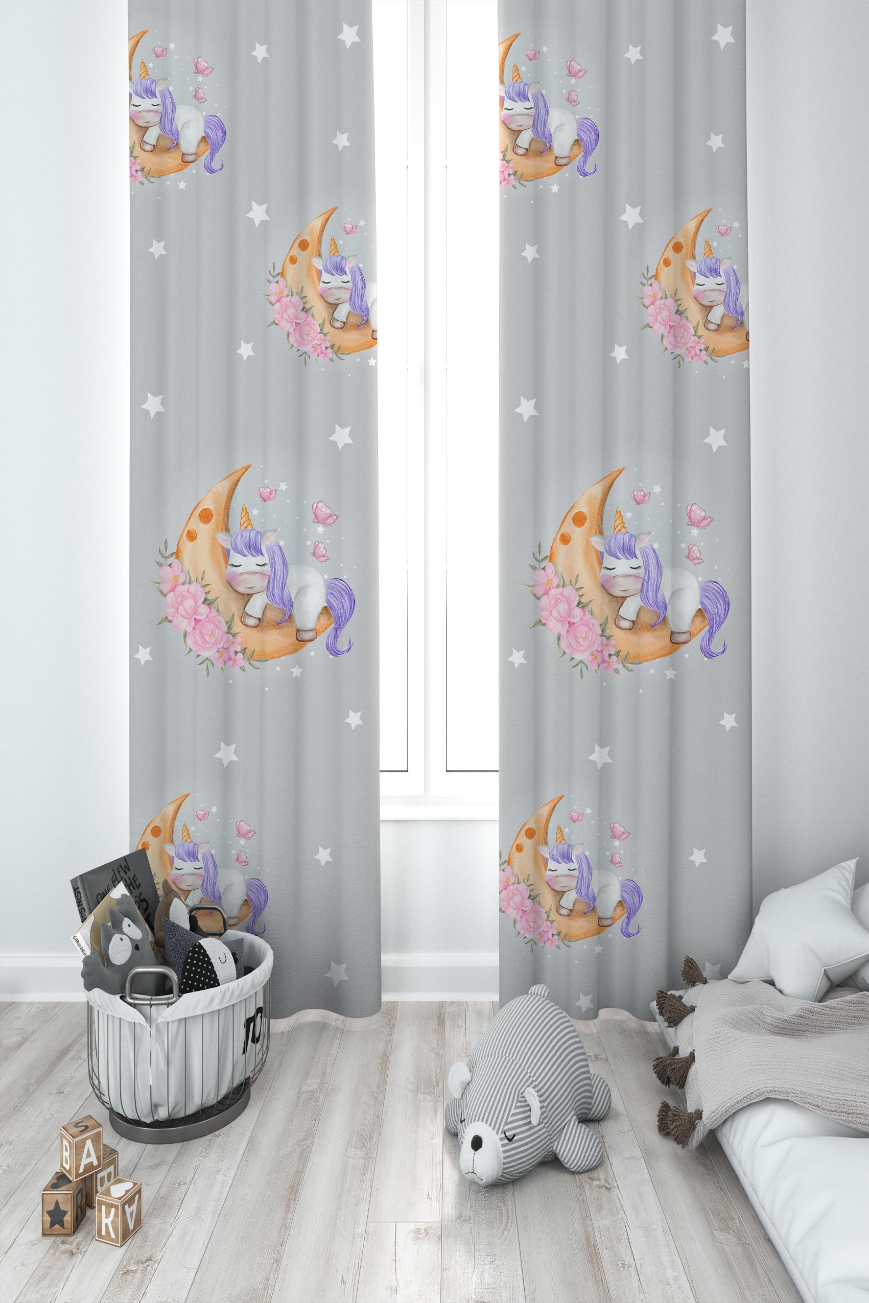 MEKTA%20HOME%20BEBEK%20VE%20ÇOCUK%20ODASI%20Aya%20Sarılan%20Unicorn%20Desenli%20Gri%202%20Kanat%20Fon%20Perde