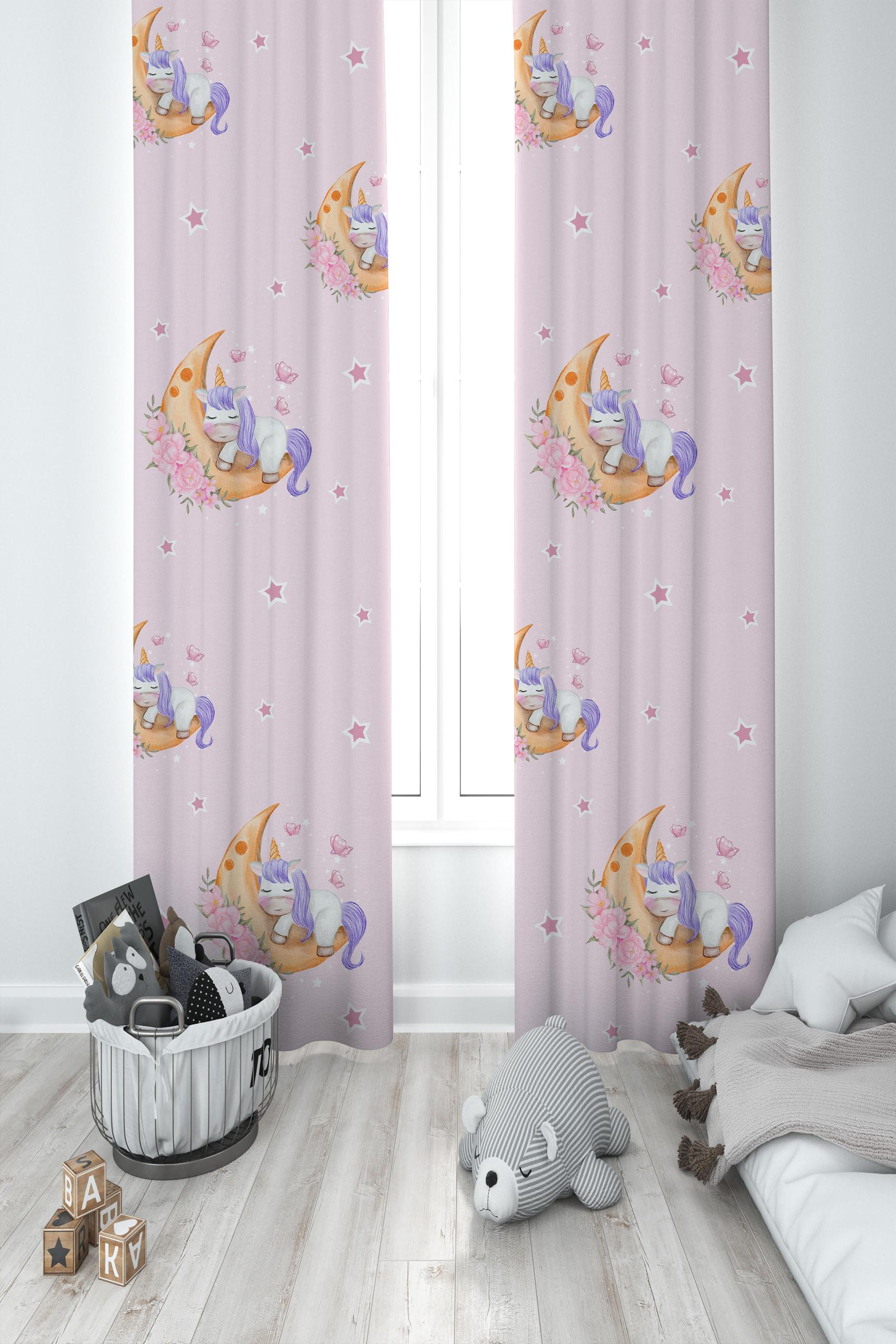 MEKTA%20HOME%20BEBEK%20VE%20ÇOCUK%20ODASI%20Aya%20Sarılan%20Unicorn%20Desenli%20Pembe%202%20Kanat%20Fon%20Perde