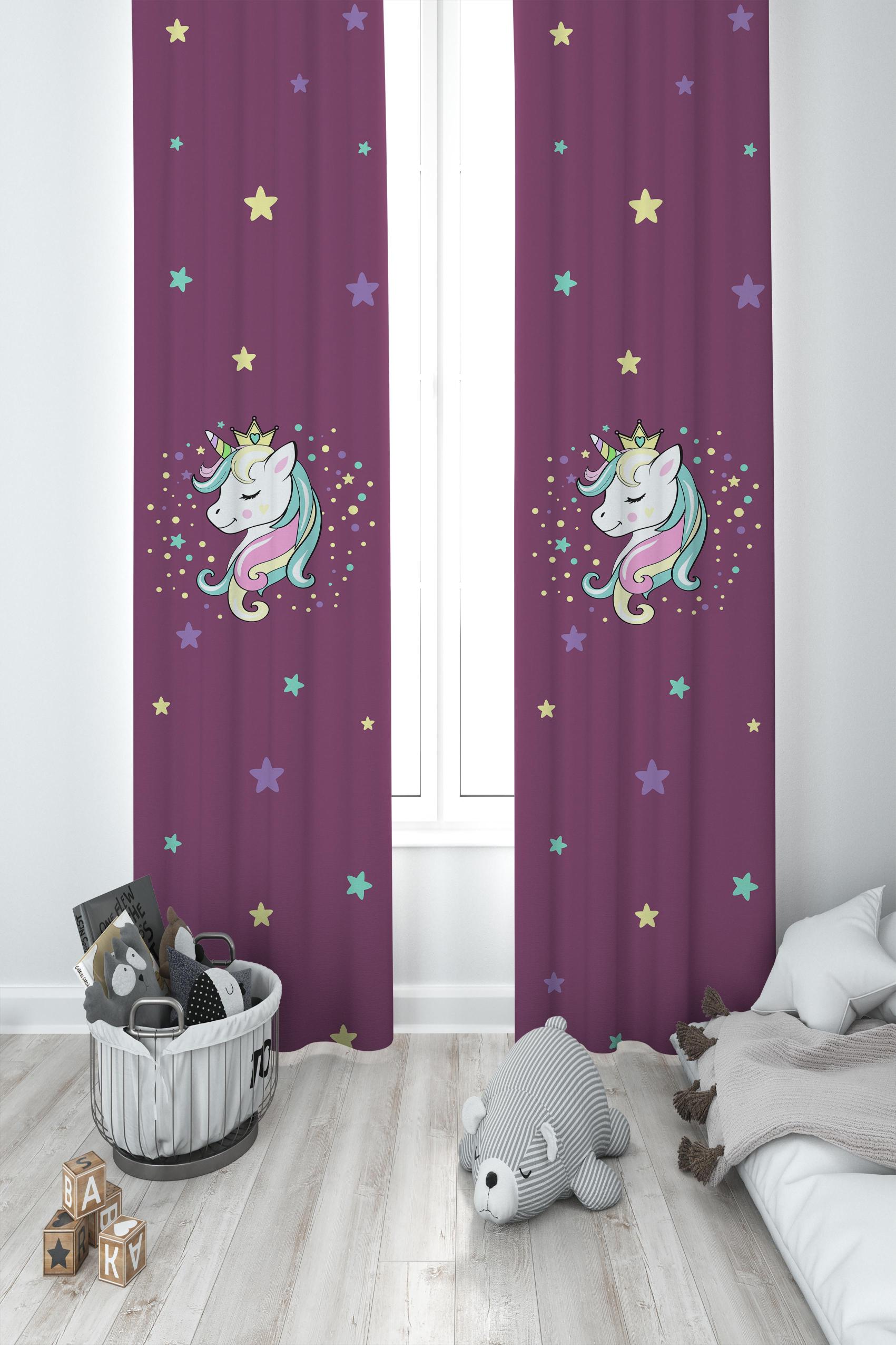 MEKTA%20HOME%20BEBEK%20VE%20ÇOCUK%20ODASI%20Renkli%20Unicorn%20Desenli%20Mor%202%20Kanat%20Fon%20Perde