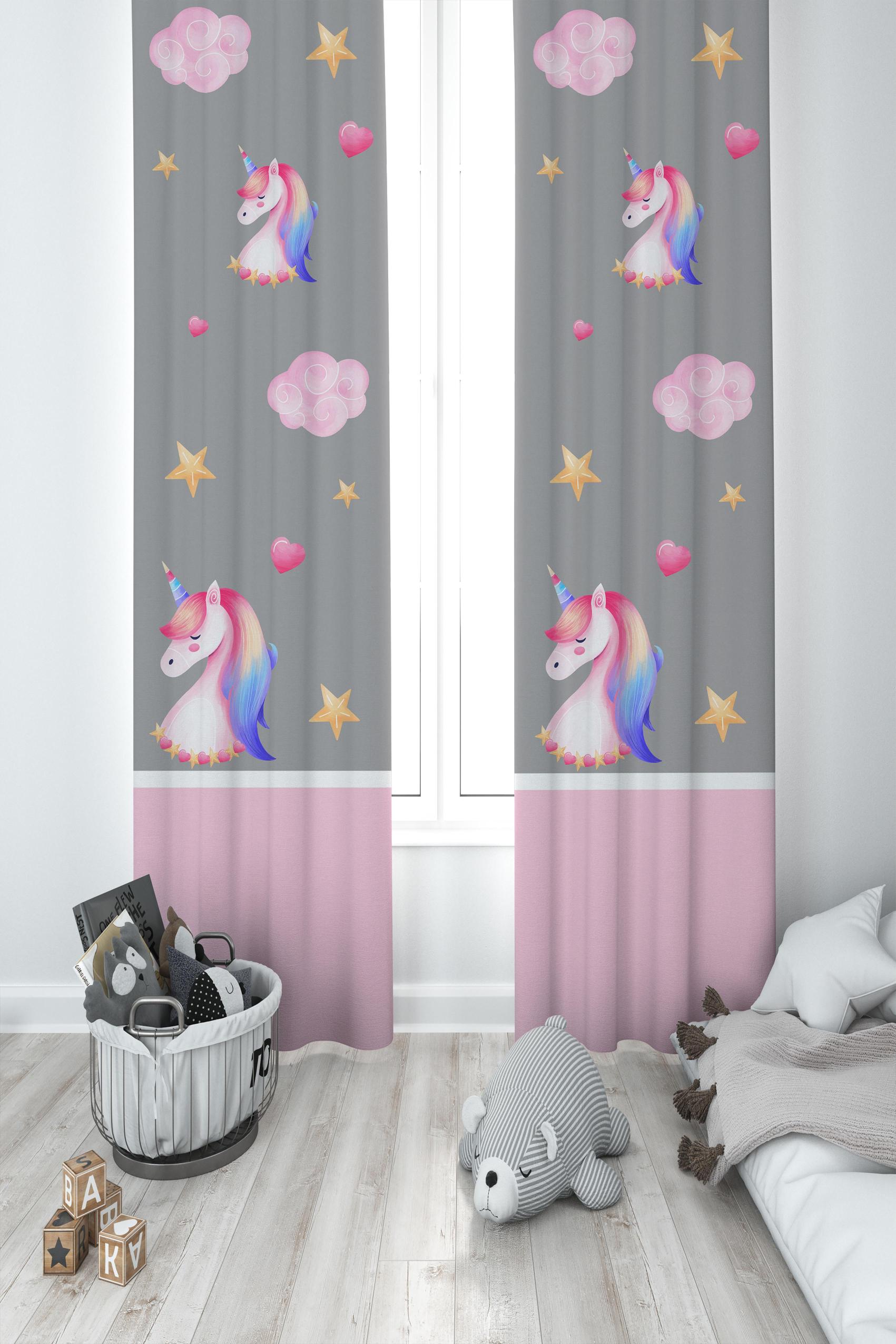 MEKTA%20HOME%20BEBEK%20VE%20ÇOCUK%20ODASI%20Unicorn%20ve%20Seksek%20Desenli%202%20Kanat%20Fon%20Perde