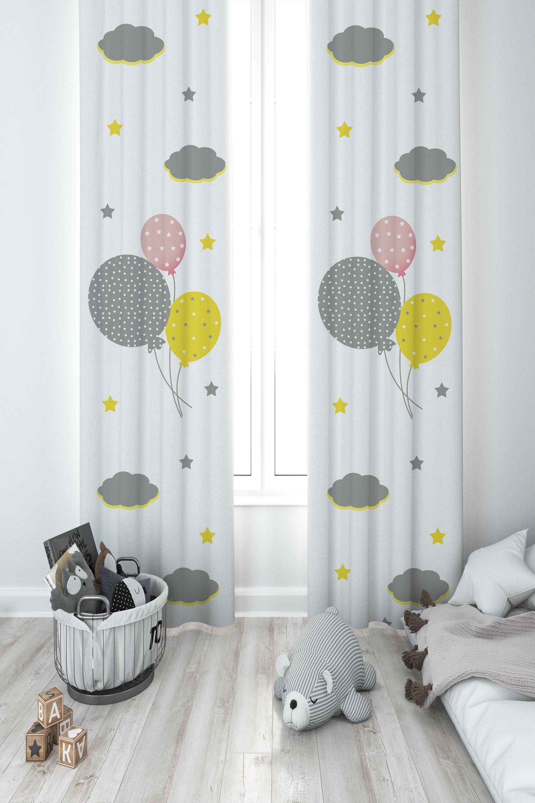 MEKTA%20HOME%20BEBEK%20VE%20ÇOCUK%20ODASI%20Üç%20Renkli%20Balon%20Desenli%202%20Kanat%20Fon%20Perde