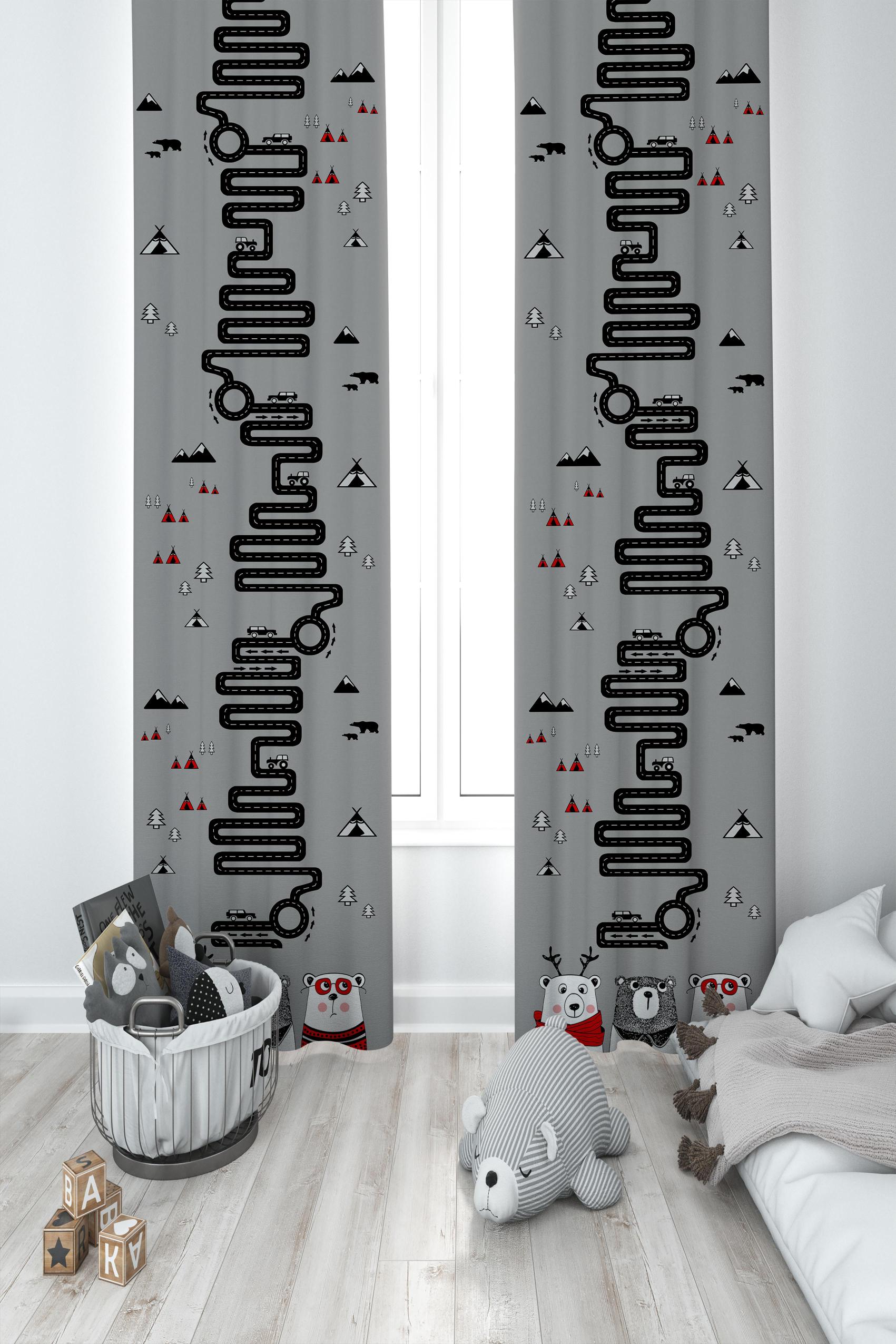 MEKTA%20HOME%20BEBEK%20VE%20ÇOCUK%20ODASI%20Üç%20Sevimli%20Ayı%20ve%20Yol%20Desenli%202%20Kanat%20Fon%20Perde