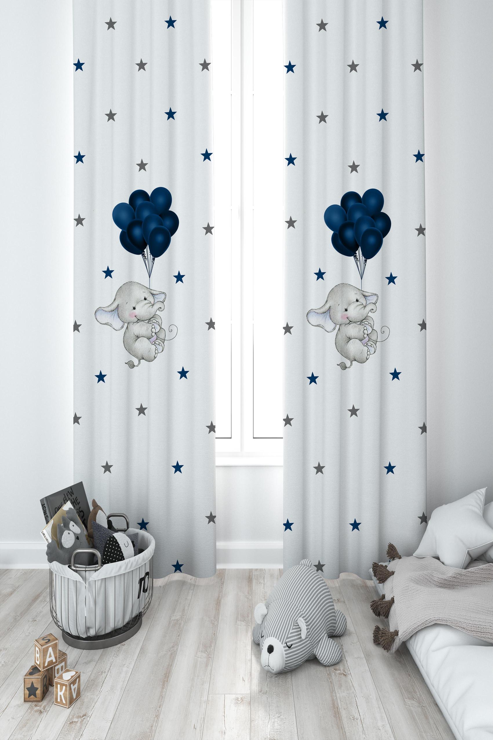 MEKTA%20HOME%20BEBEK%20VE%20ÇOCUK%20ODASI%20Filli%20Mavi%20Balon%20Desenli%202%20Kanat%20Fon%20Perde