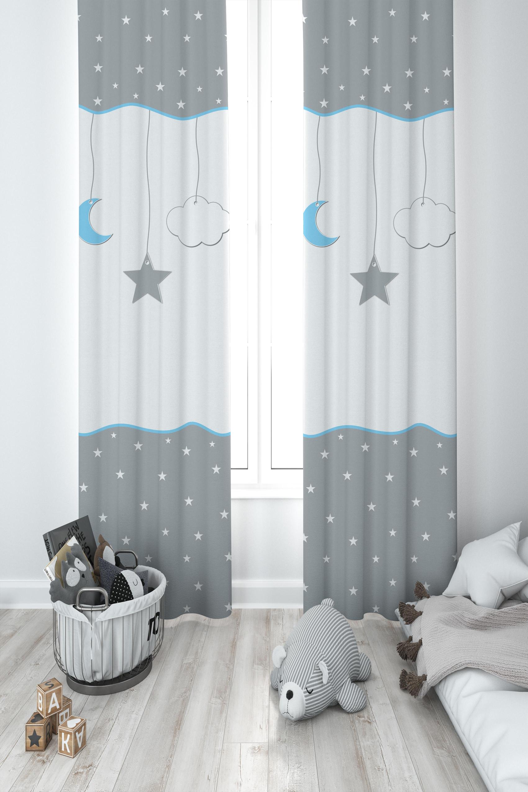 MEKTA%20HOME%20BEBEK%20VE%20ÇOCUK%20ODASI%20Yıldız%20ve%20Ay%20Desenli%20Çerçeveli%202%20Kanat%20Fon%20Perde