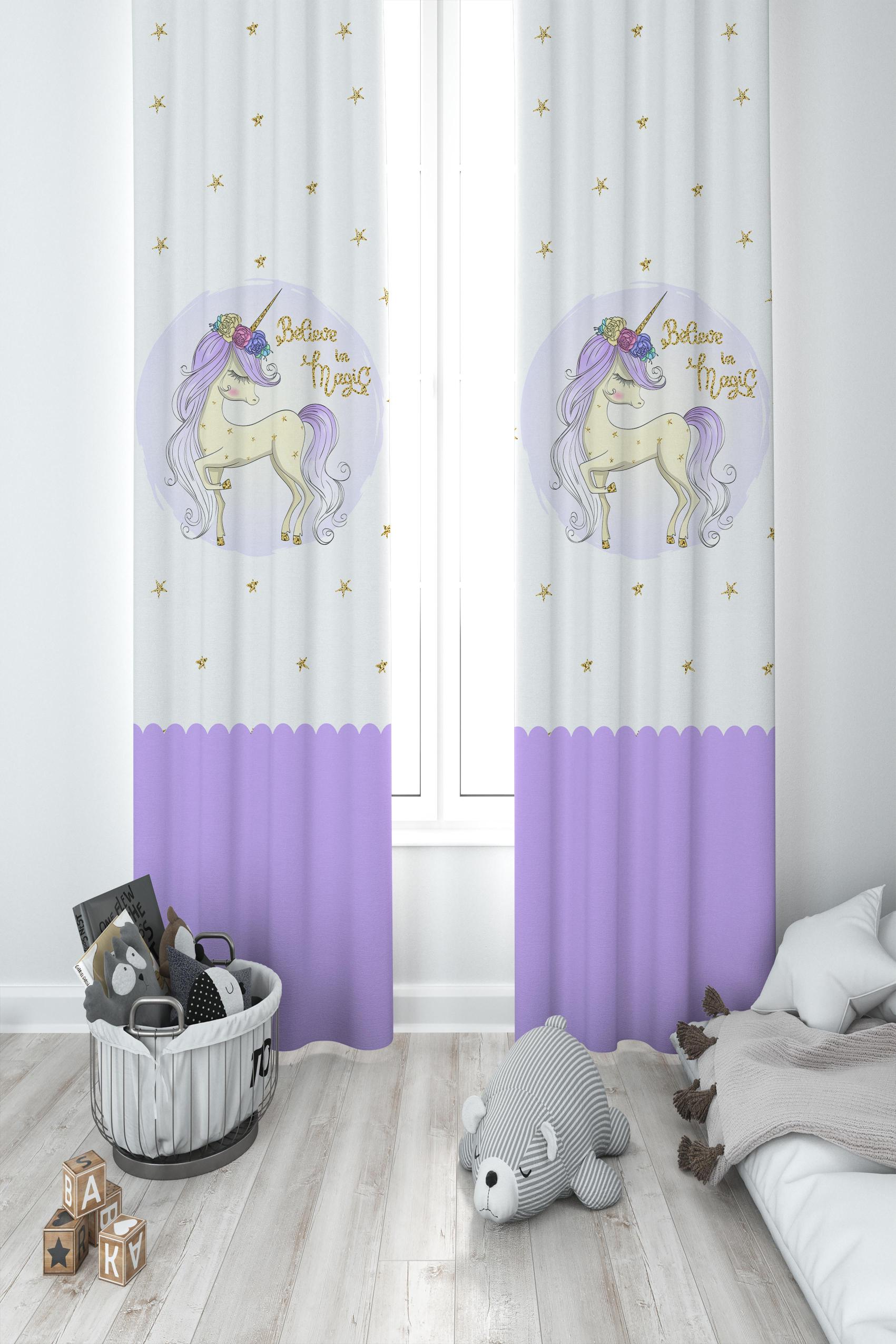 MEKTA%20HOME%20BEBEK%20VE%20ÇOCUK%20ODASI%20Yıldızlı%20Mavi%20Unicorn%20Desenli%202%20Kanat%20Fon%20Perde