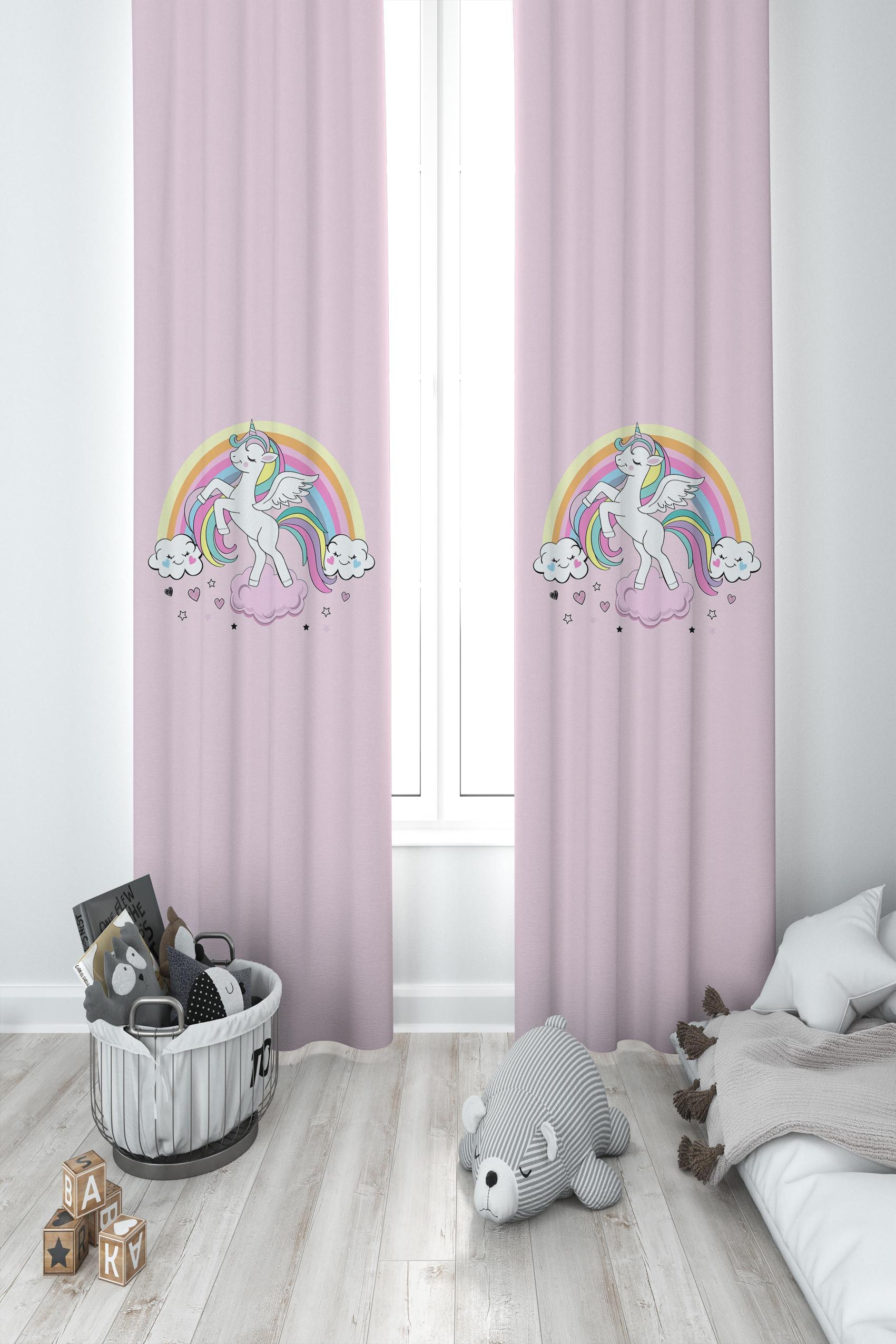 MEKTA%20HOME%20BEBEK%20VE%20ÇOCUK%20ODASI%20Gökuşağı%20ve%20Unicorn%20Desenli%20Pembe%202%20Kanat%20Fon%20Perde