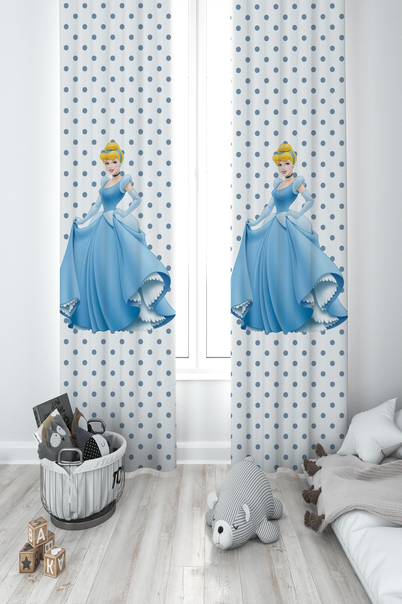 MEKTA%20HOME%20BEBEK%20VE%20ÇOCUK%20ODASI%20Puantiyeli%20Prenses%20Kız%20Desenli%202%20Kanat%20Fon%20Perde