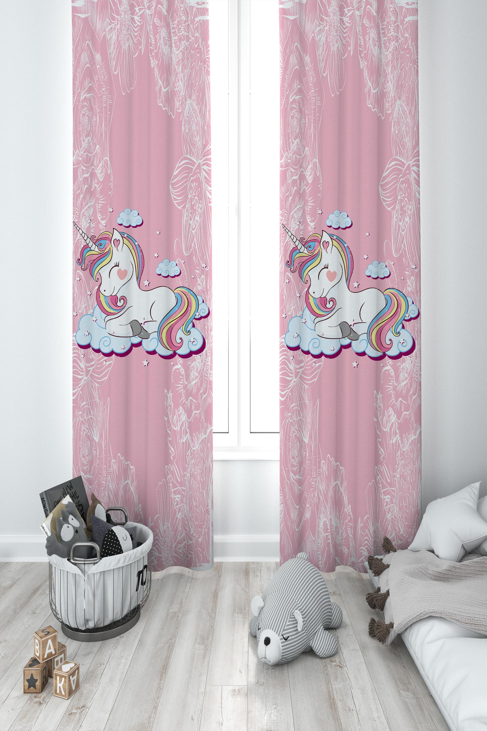 MEKTA%20HOME%20BEBEK%20VE%20ÇOCUK%20ODASI%20Unicorn%20ve%20Seksek%20Desenli%202%20Kanat%20Fon%20Perde