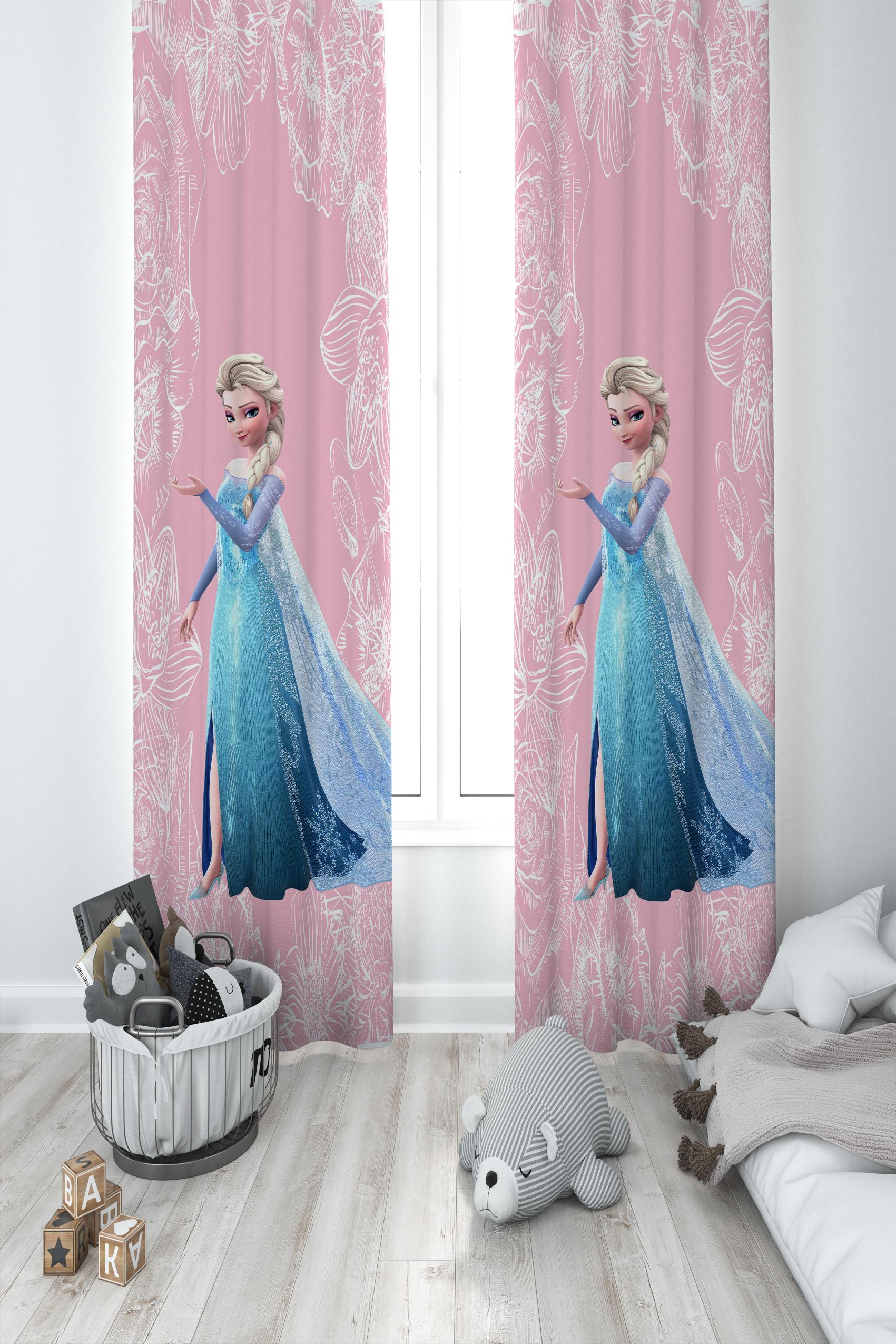 MEKTA%20HOME%20BEBEK%20VE%20ÇOCUK%20ODASI%20Motifli%20Elsa%20Desenli%20Pembe%202%20Kanat%20Fon%20Perde